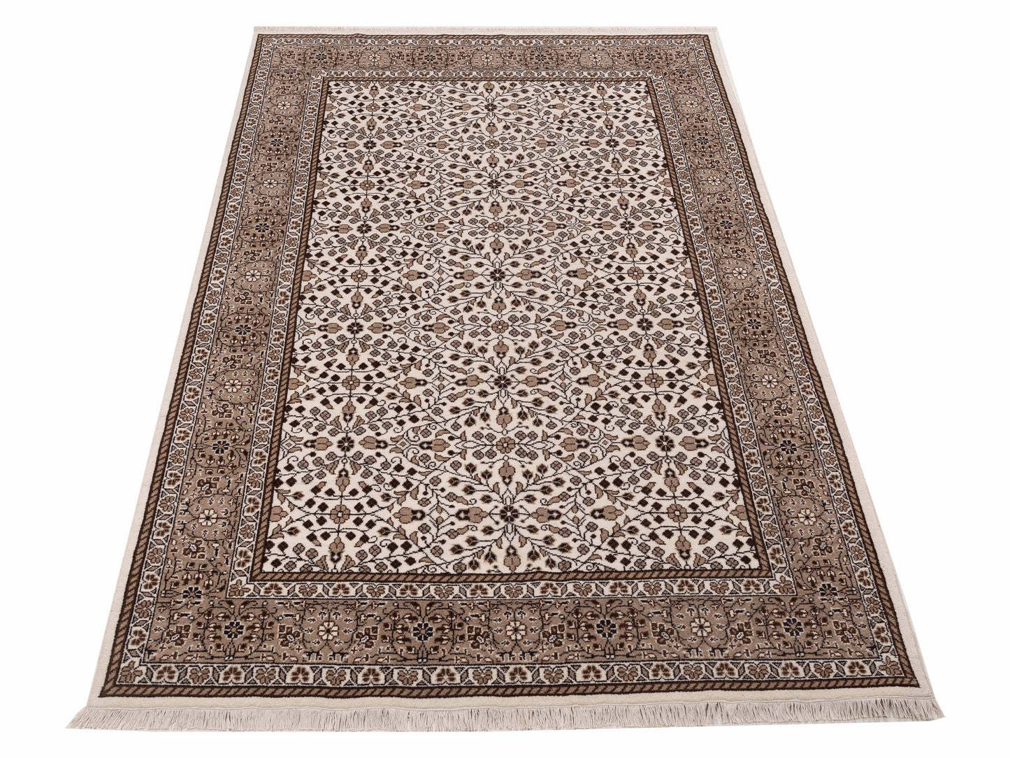 Kayseri 152987 Ivory Brown 6.9x9.10 Hand Knotted Rug