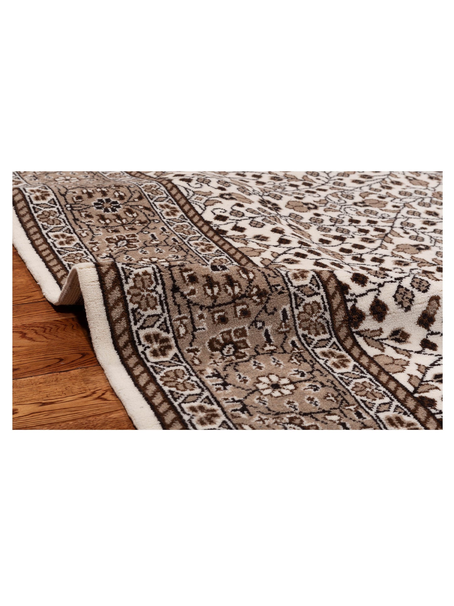 Kayseri 152987 Ivory Brown 6.9x9.10 Hand Knotted Rug