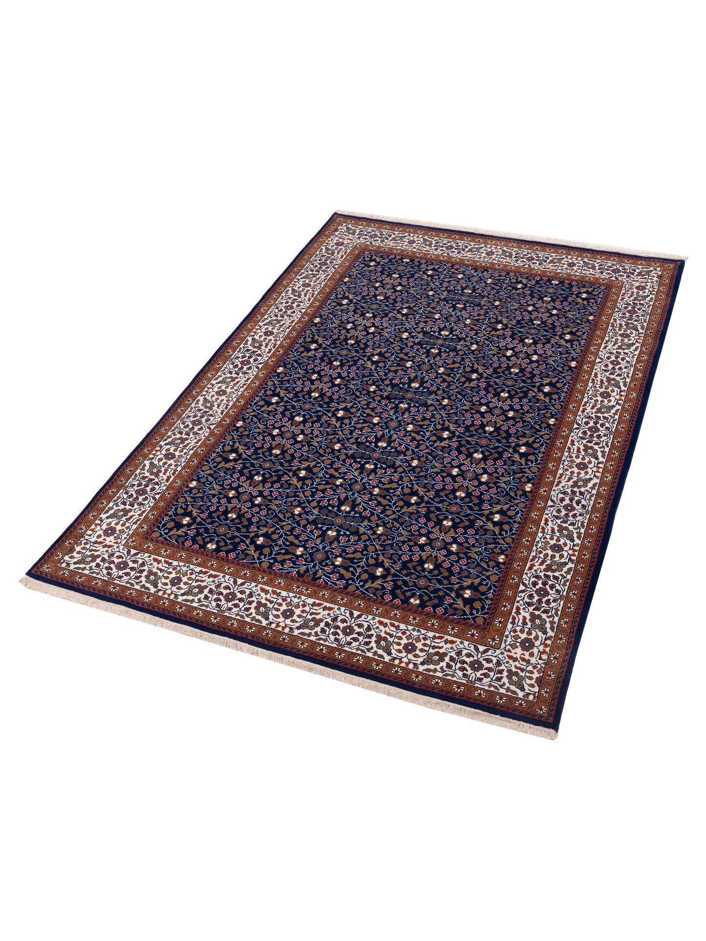 Kayseri 153002 Dark Blue Ivory 6.6x9.1 Hand Knotted Rug