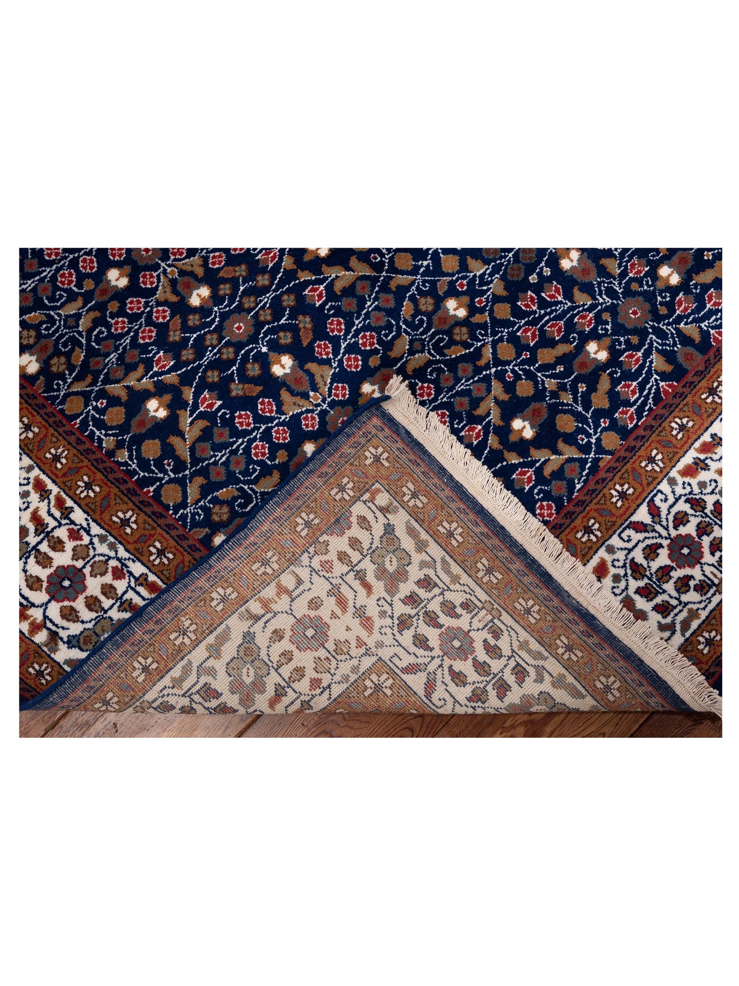 Kayseri 153002 Dark Blue Ivory 6.6x9.1 Hand Knotted Rug