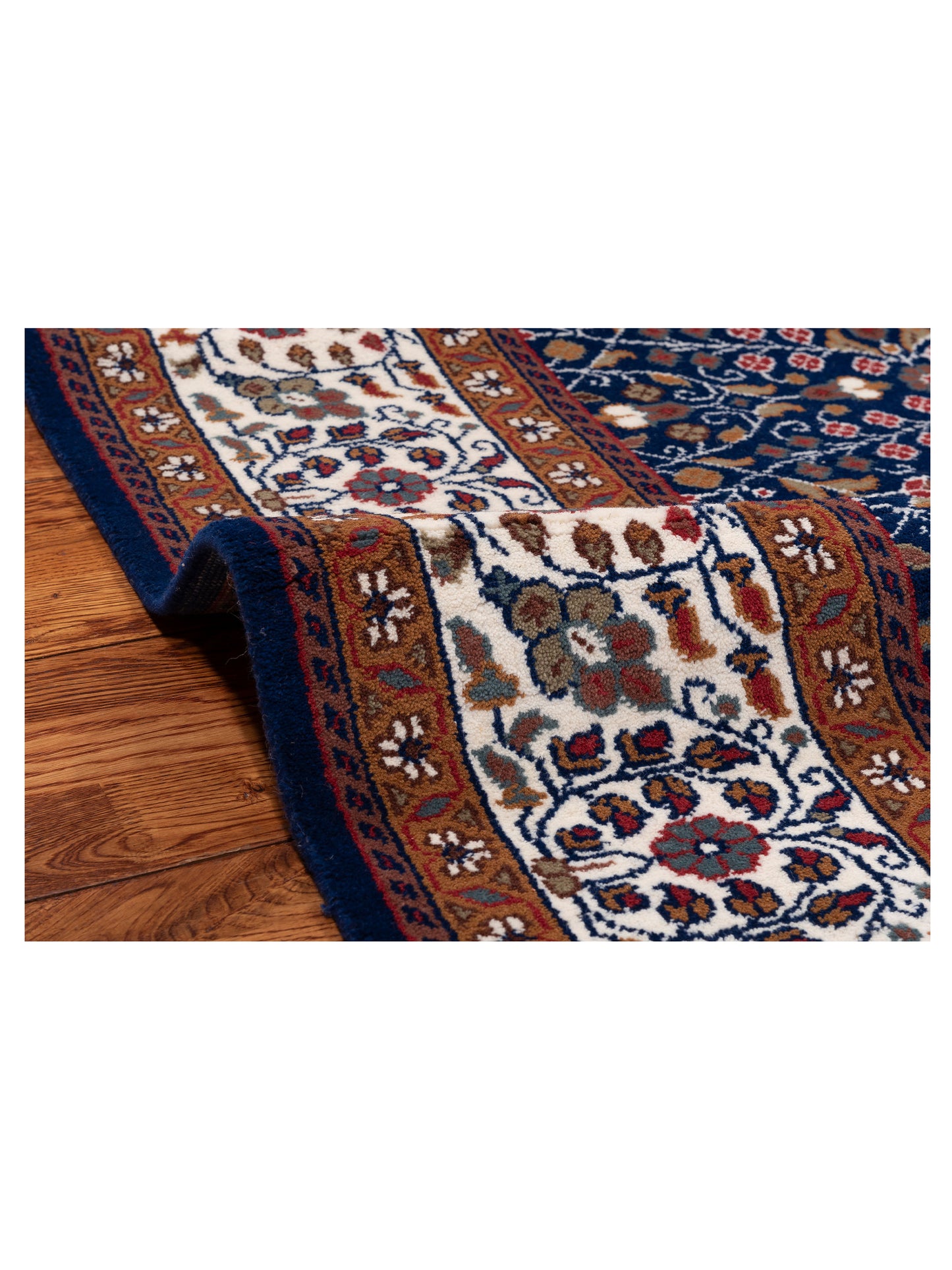 Kayseri 153002 Dark Blue Ivory 6.6x9.1 Hand Knotted Rug