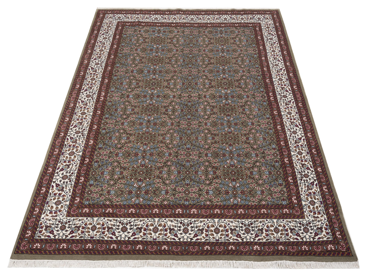 Kayseri 153010 Green Ivory 9x12 Hand Knotted Rug