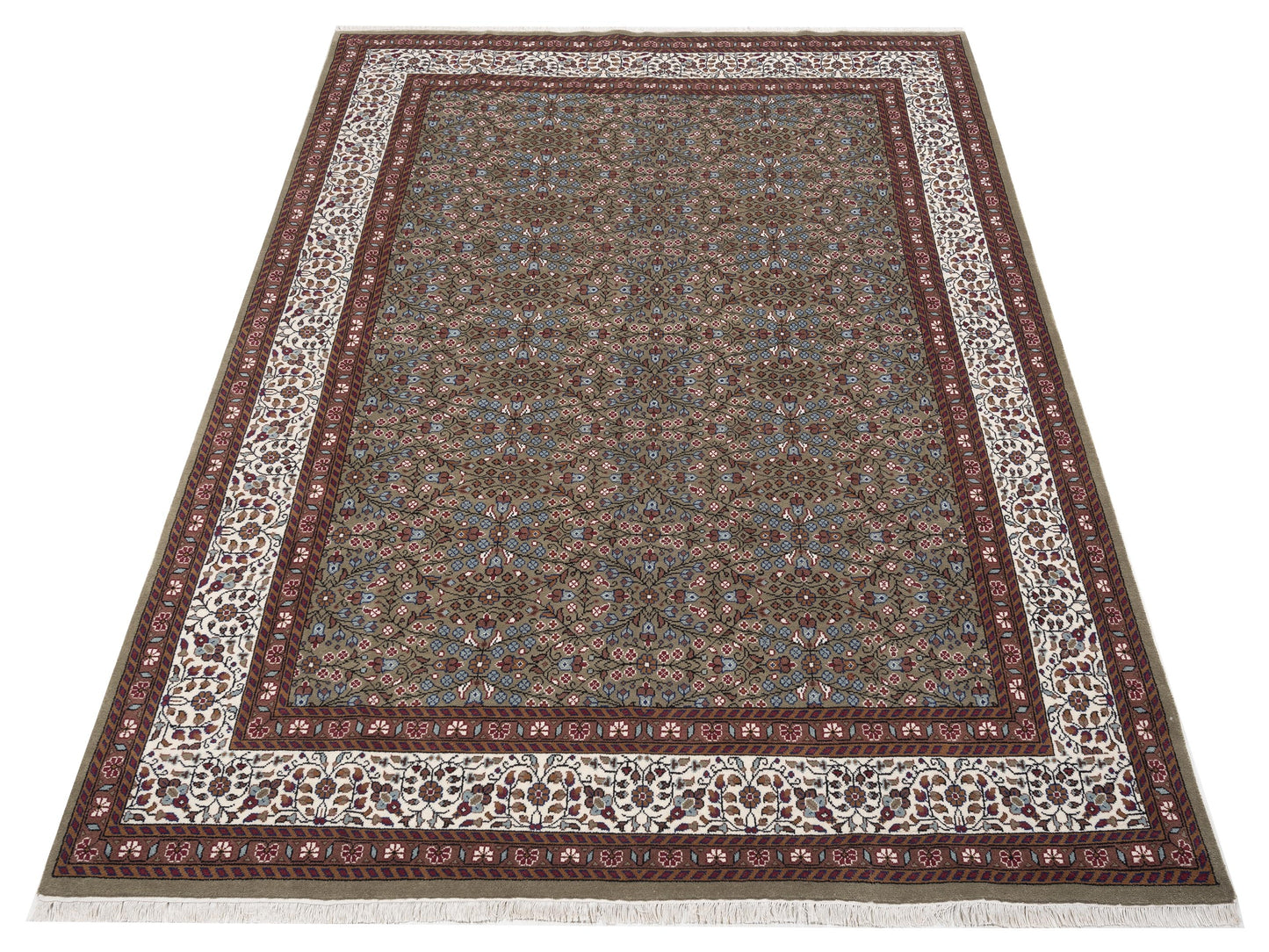 Kayseri 153011 Green Ivory 9x12.1 Hand Knotted Rug