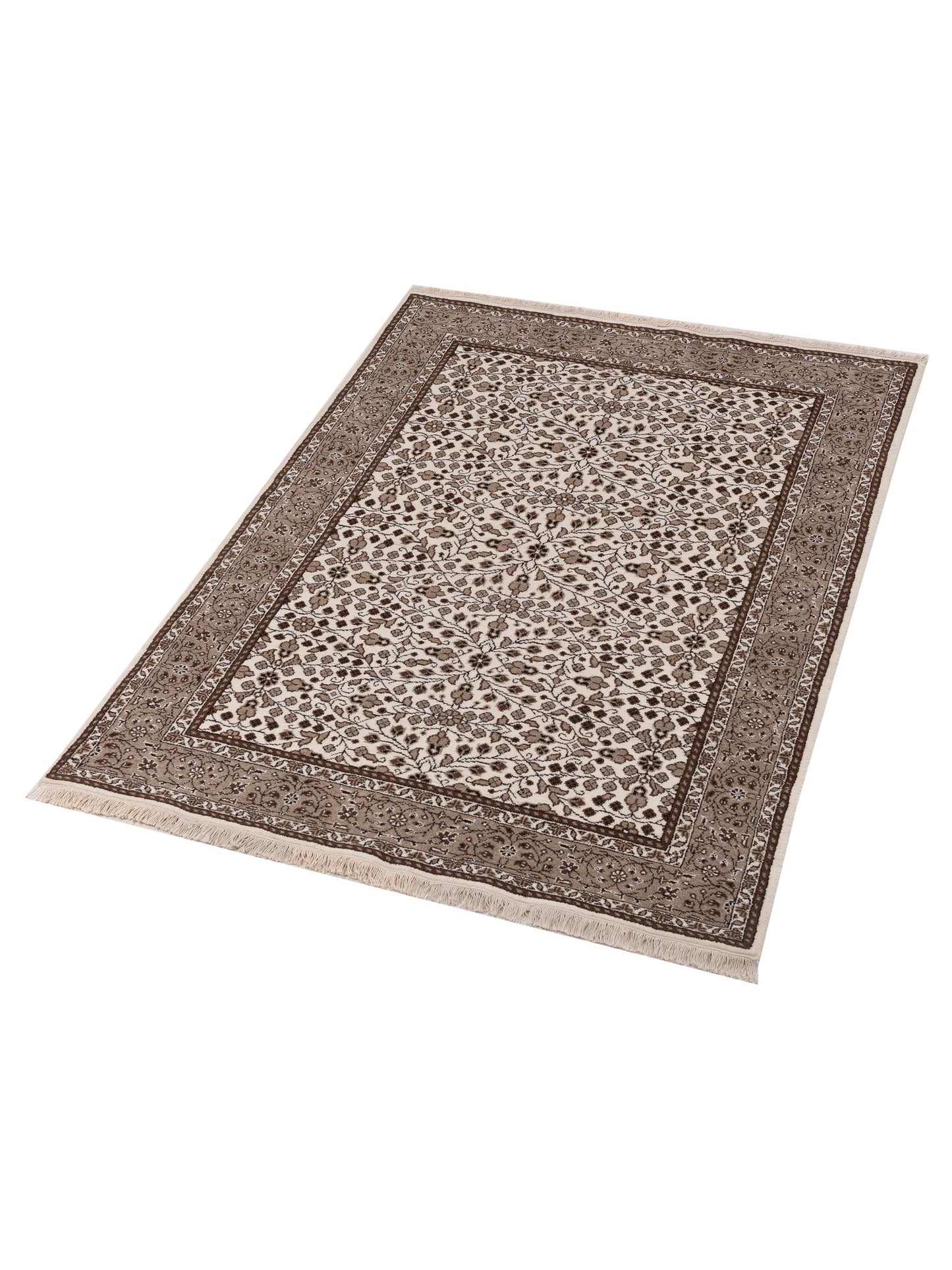Kayseri 153039 Ivory Brown 5x6.8 Hand Knotted Rug