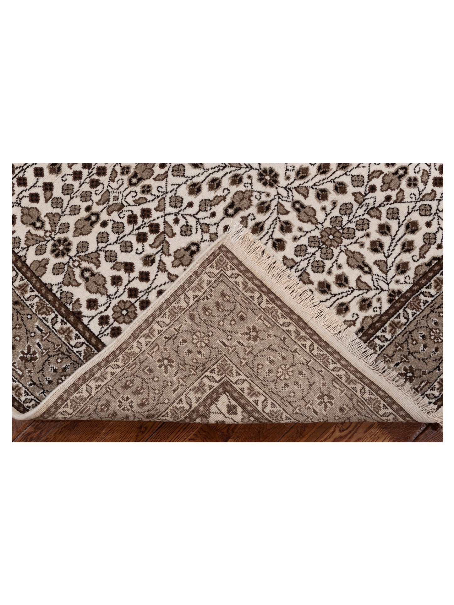 Kayseri 153039 Ivory Brown 5x6.8 Hand Knotted Rug