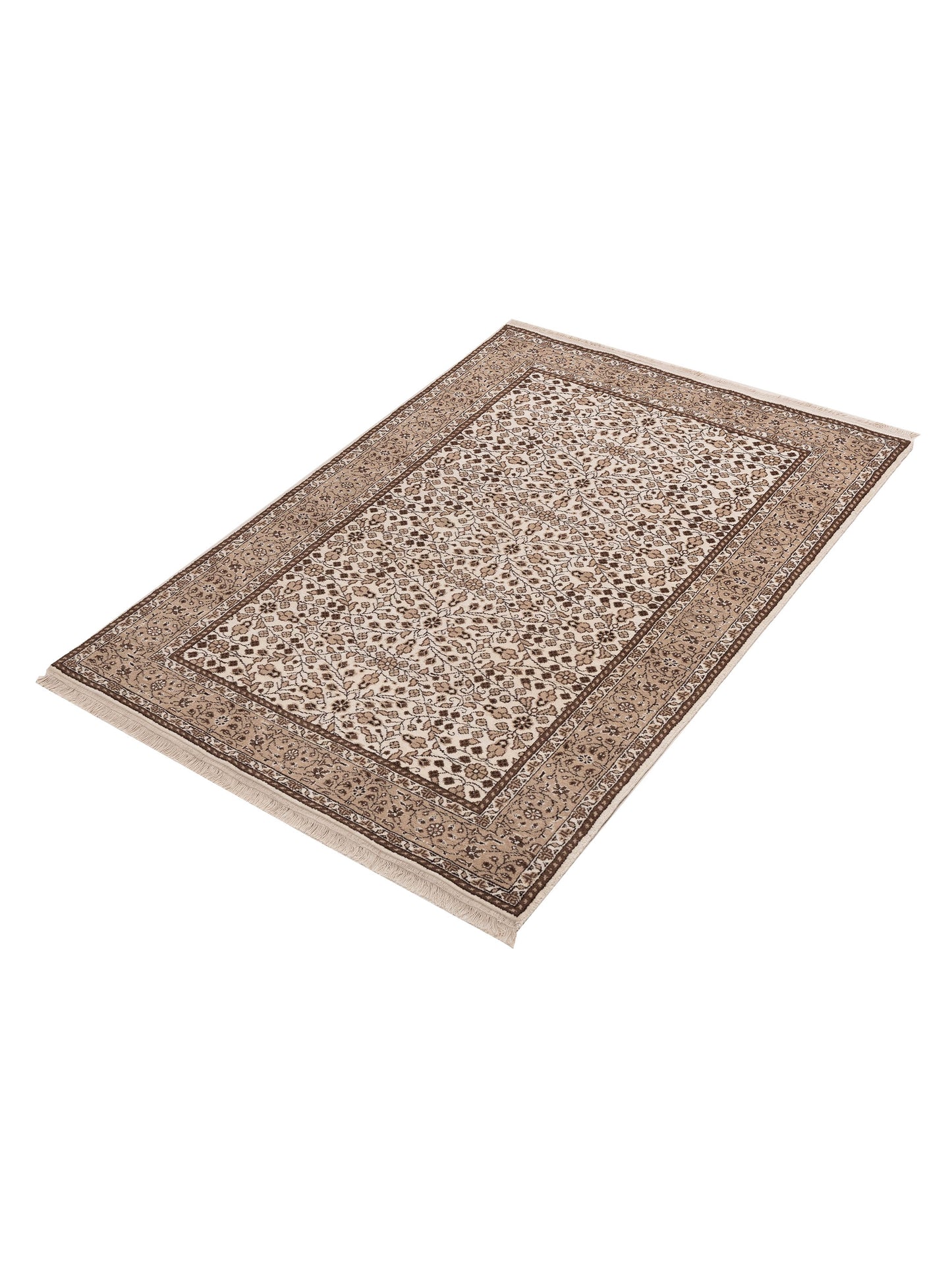 Kayseri 153043 Ivory Brown 5.1x7.3 Hand Knotted Rug