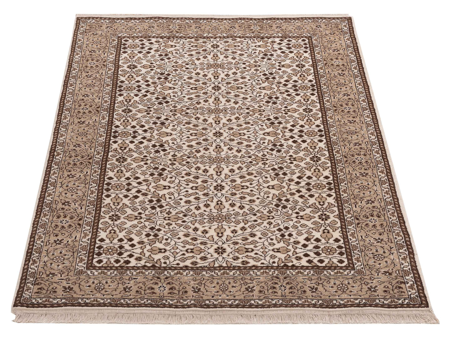 Kayseri 153043 Ivory Brown 5.1x7.3 Hand Knotted Rug