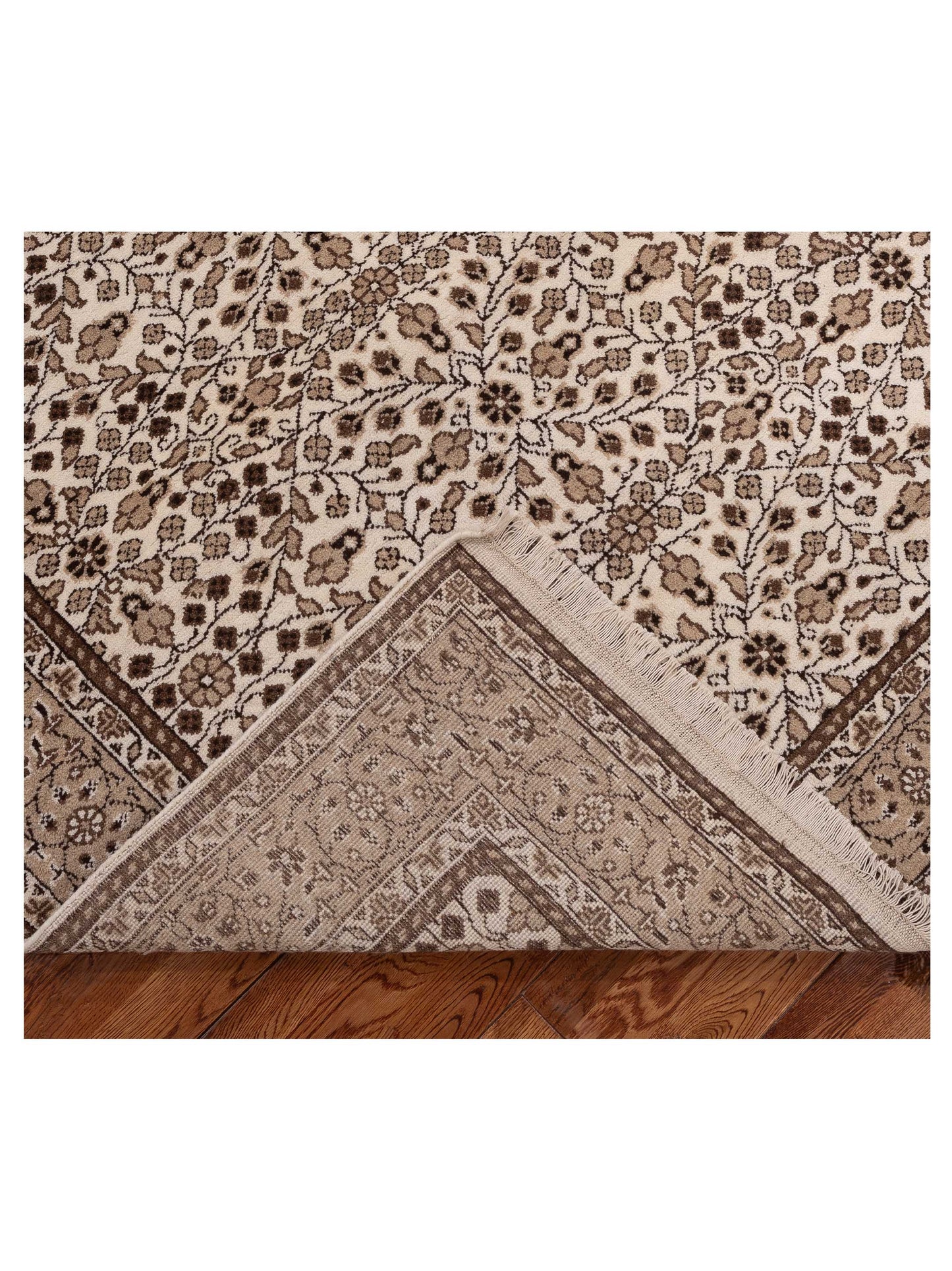 Kayseri 153043 Ivory Brown 5.1x7.3 Hand Knotted Rug
