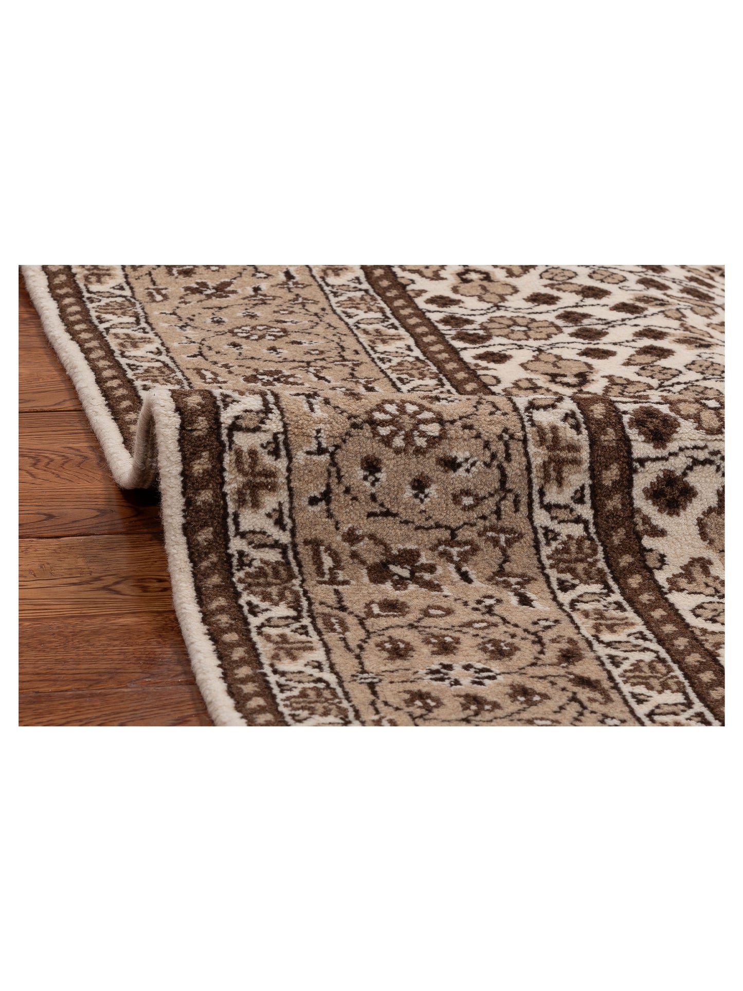 Kayseri 153043 Ivory Brown 5.1x7.3 Hand Knotted Rug