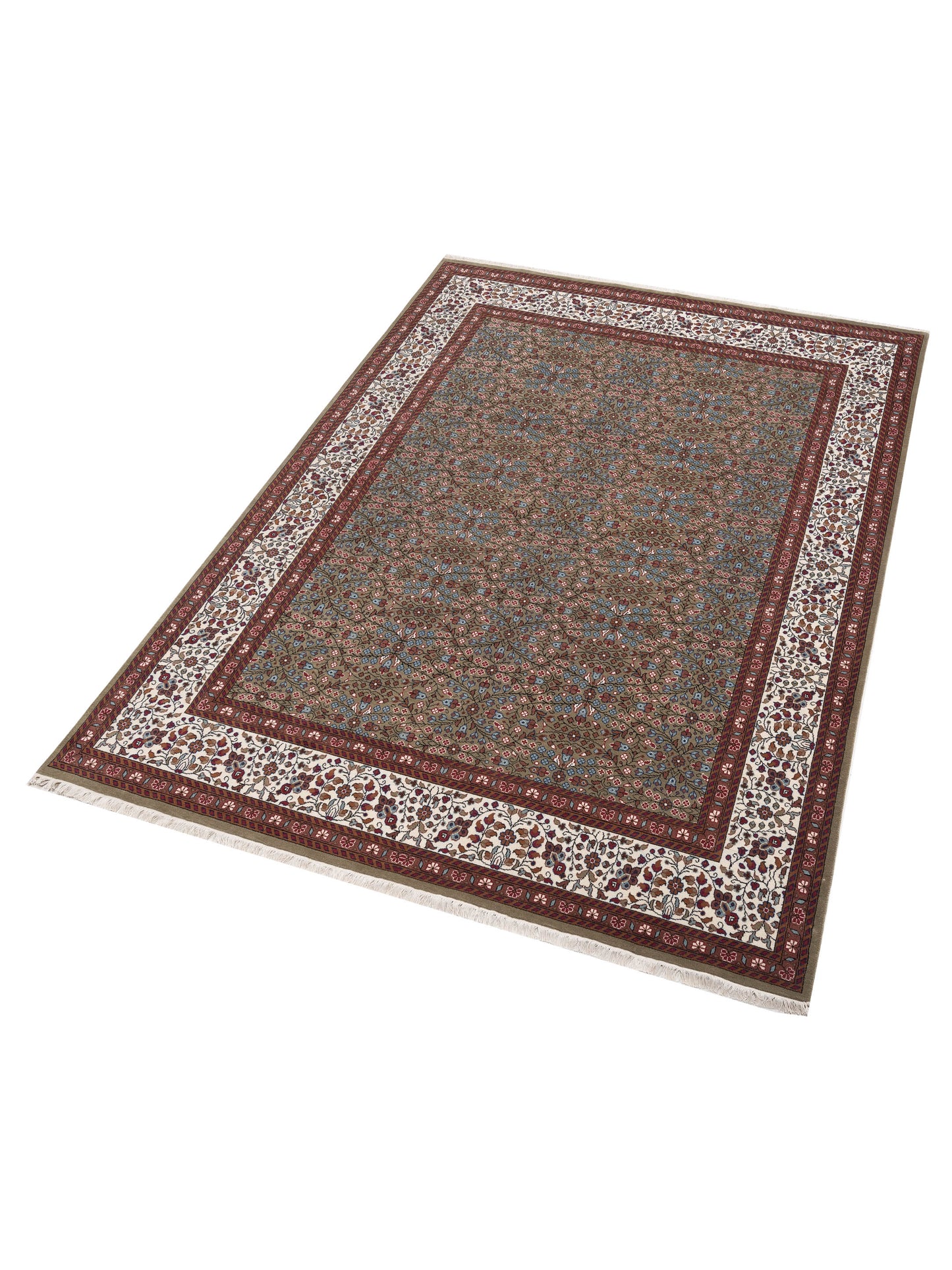 Kayseri 153054 Green Ivory 9.11x13.3 Hand Knotted Rug