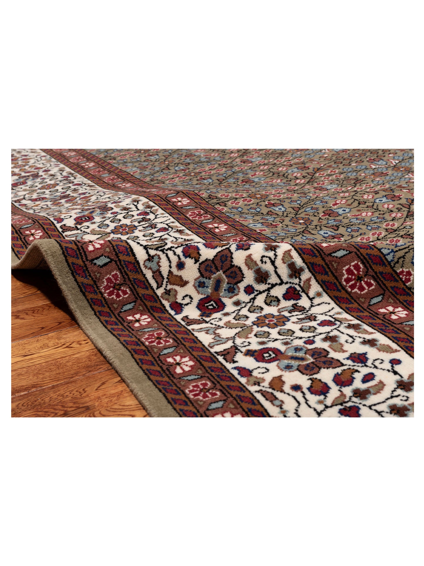 Kayseri 153054 Green Ivory 9.11x13.3 Hand Knotted Rug