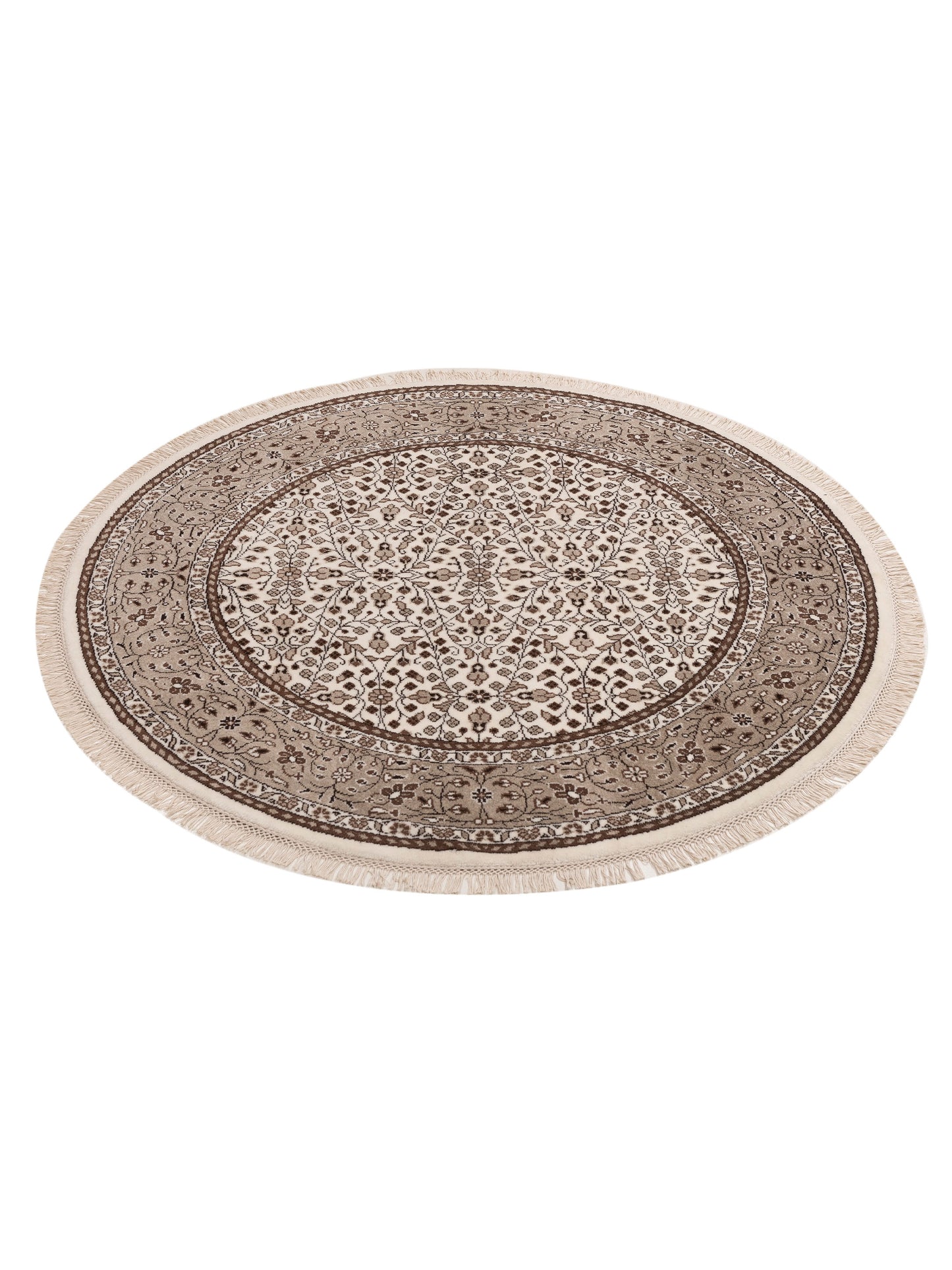 Kayseri 153109 Ivory Brown 5.10x5.10 Hand Knotted Rug