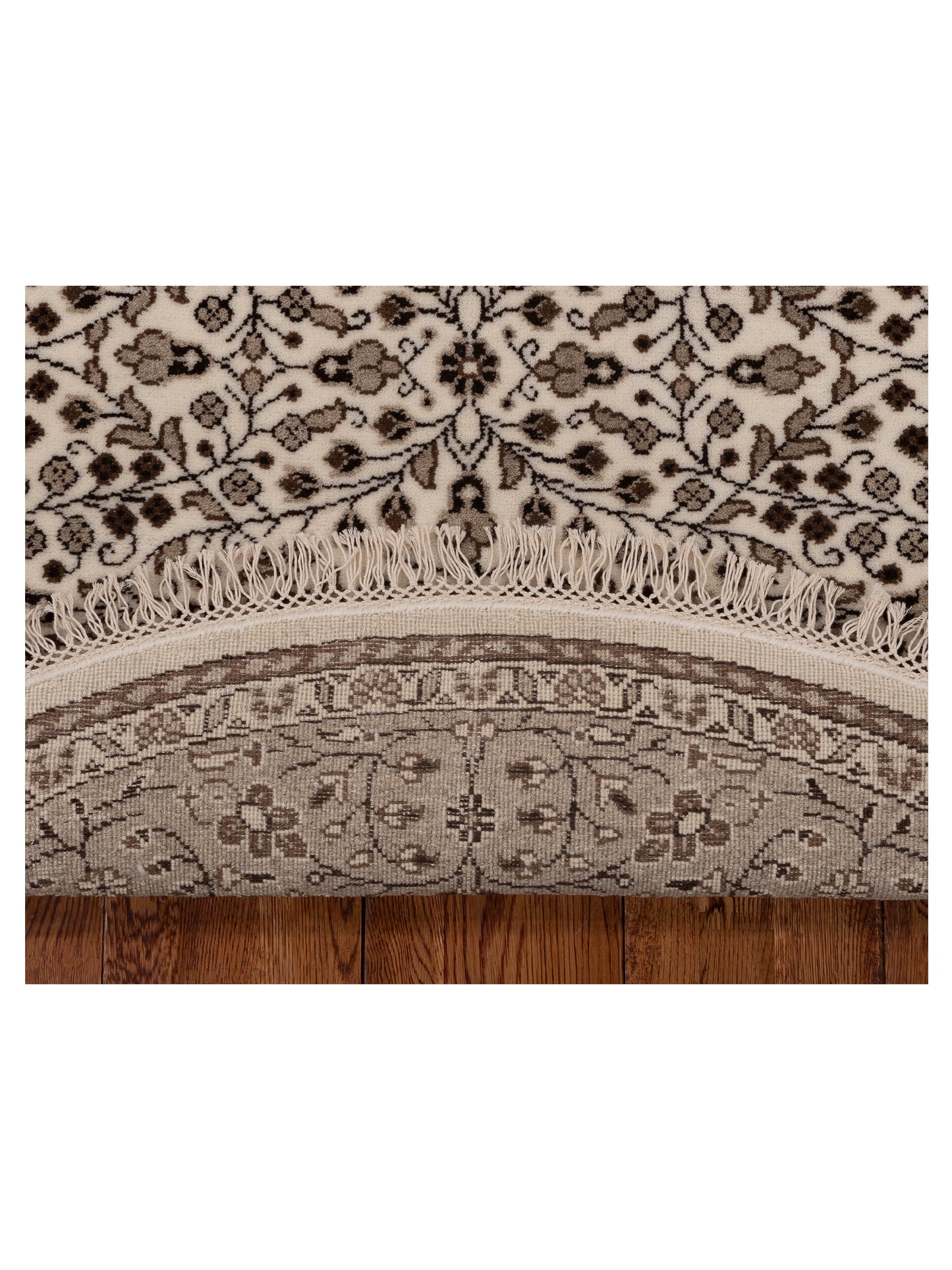 Kayseri 153109 Ivory Brown 5.10x5.10 Hand Knotted Rug