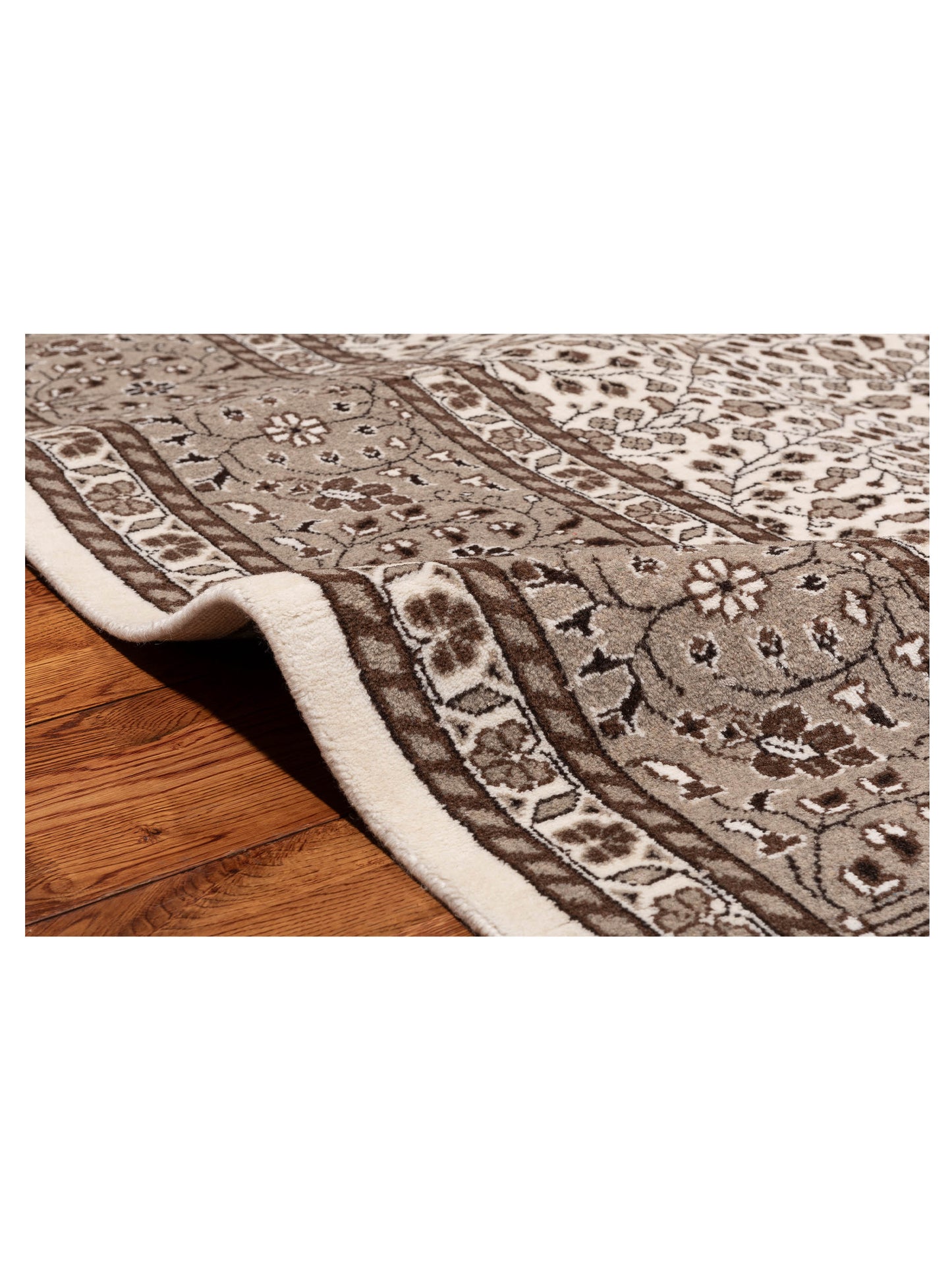 Kayseri 153130 Ivory Brown 8.10x12 Hand Knotted Rug