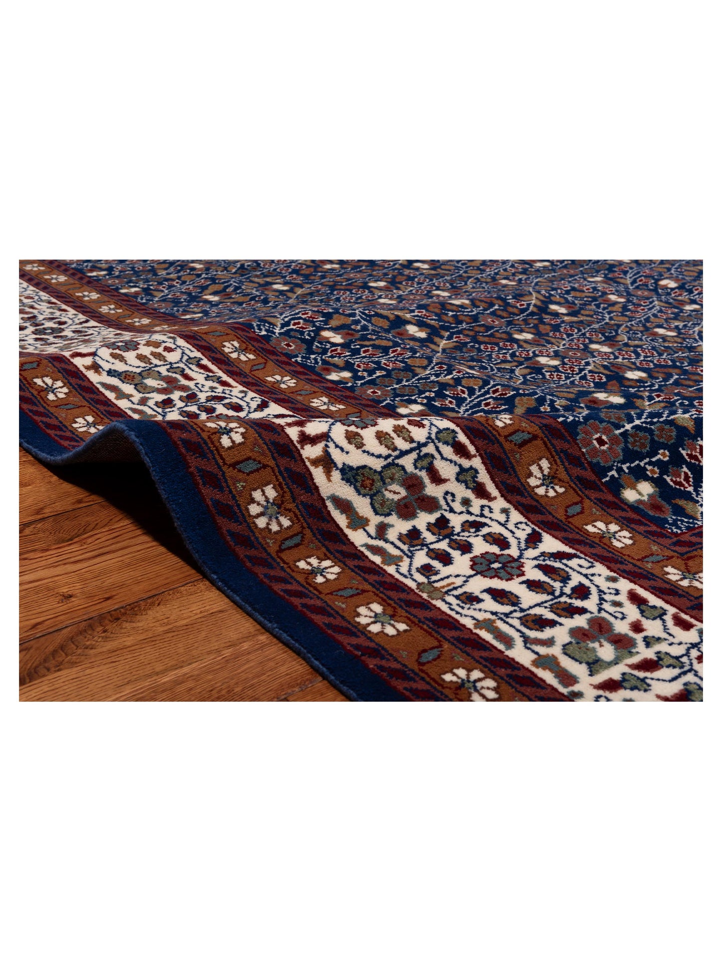 Kayseri 153133 Dark Blue Ivory 8.10x12.1 Hand Knotted Rug
