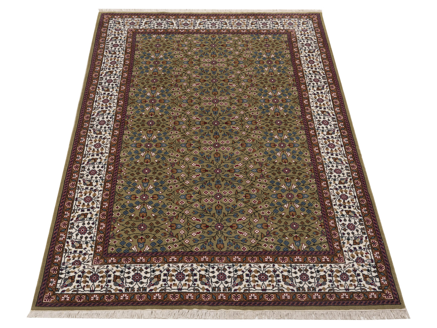 Kayseri 153137 Green Ivory 7.1x10 Hand Knotted Rug