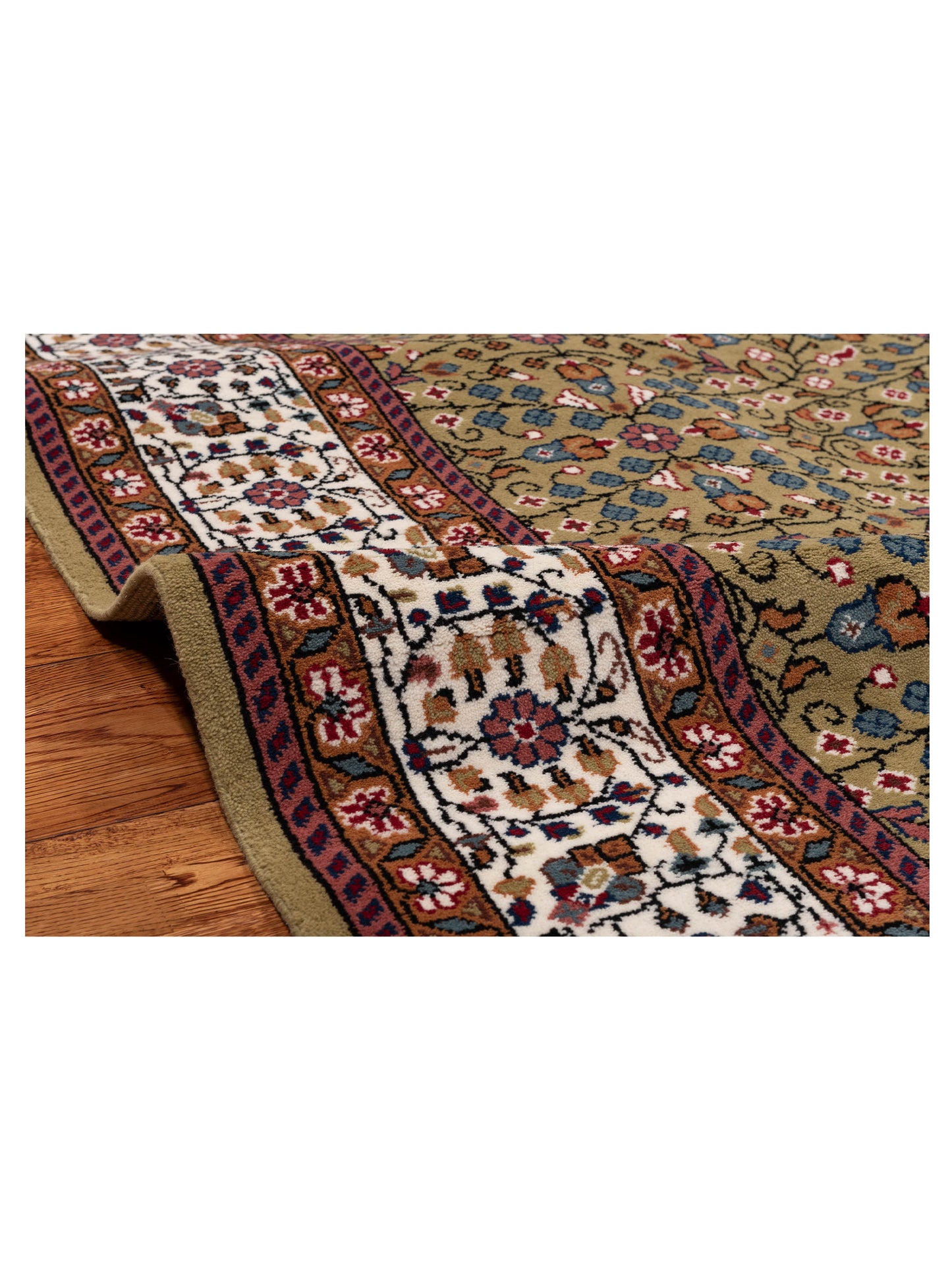Kayseri 153137 Green Ivory 7.1x10 Hand Knotted Rug