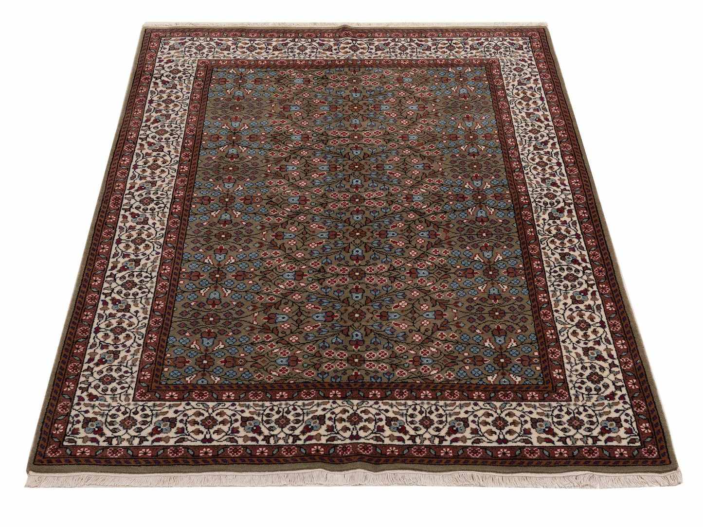 Kayseri 153144 Green Ivory 5.8x8 Hand Knotted Rug