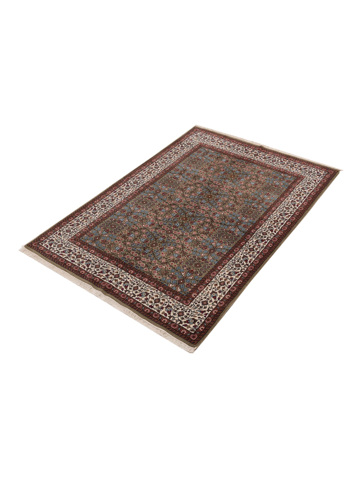 Kayseri 153145 Green Ivory 5.7x7.9 Hand Knotted Rug
