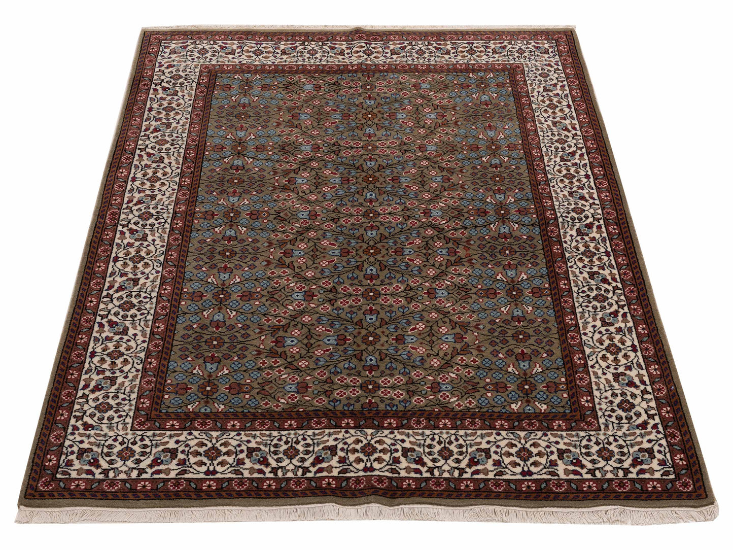 Kayseri 153145 Green Ivory 5.7x7.9 Hand Knotted Rug