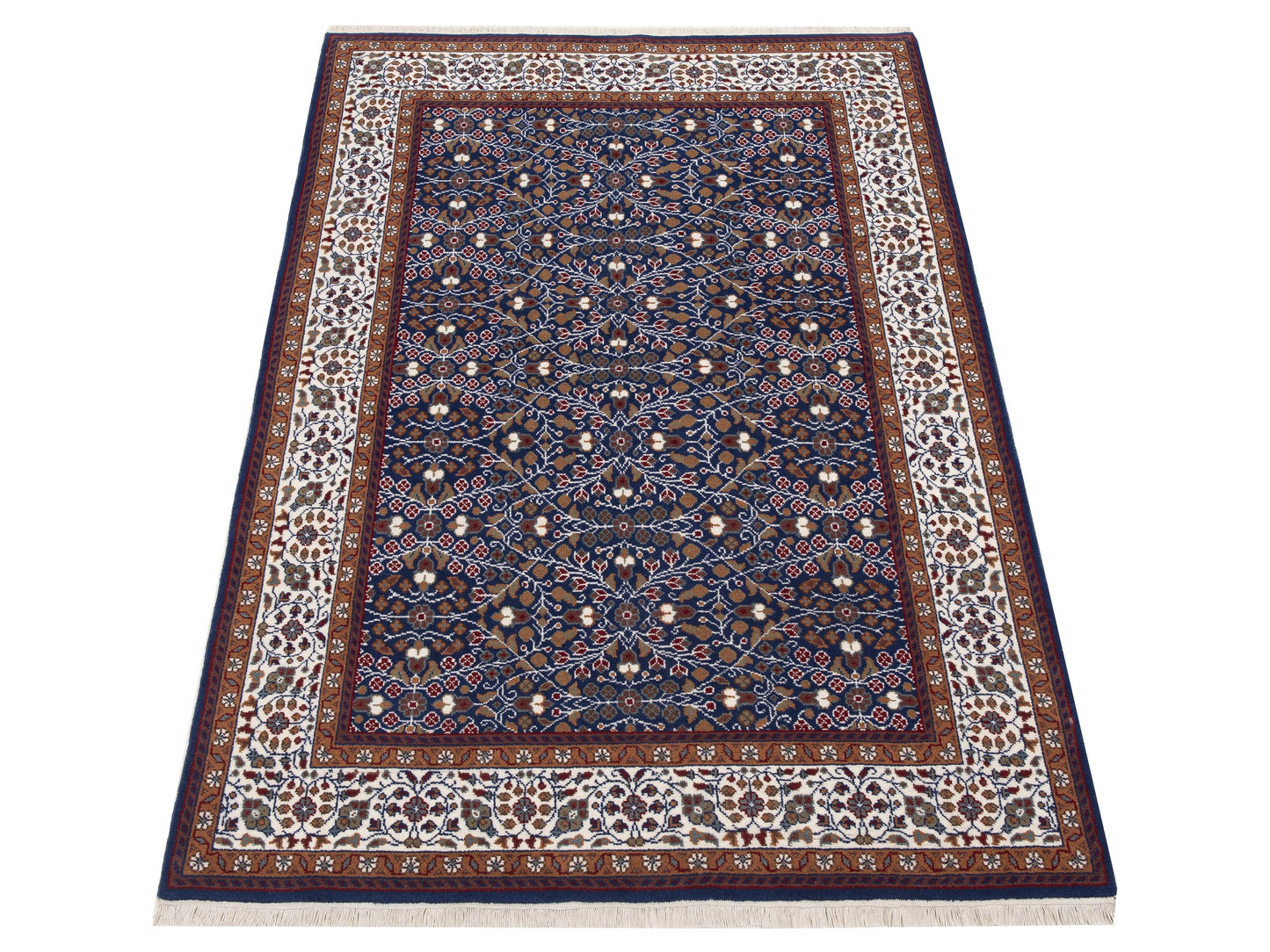 Kayseri 153149 Dark Blue Ivory 5x7.2 Hand Knotted Rug