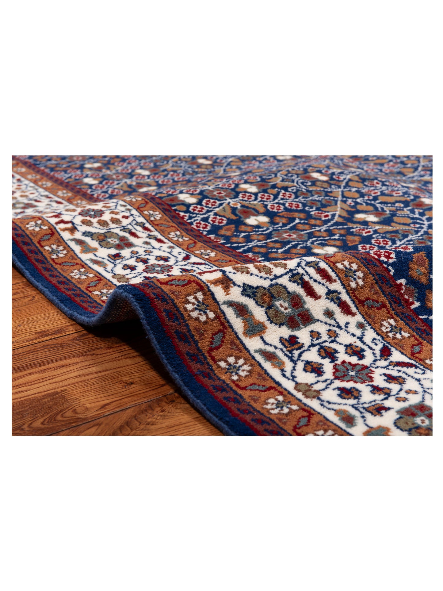 Kayseri 153149 Dark Blue Ivory 5x7.2 Hand Knotted Rug