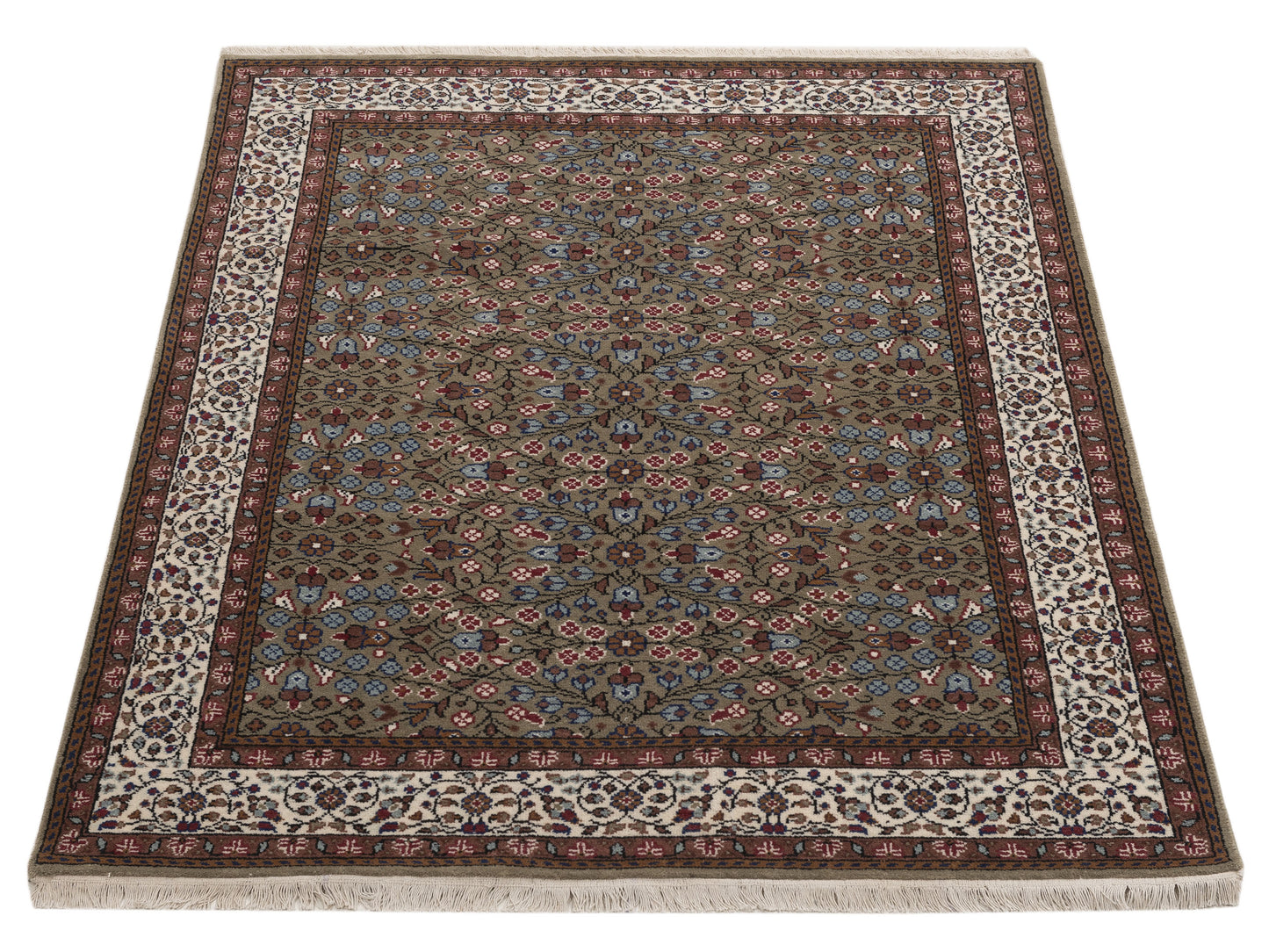 Kayseri 153153 Green Ivory 5x6.11 Hand Knotted Rug