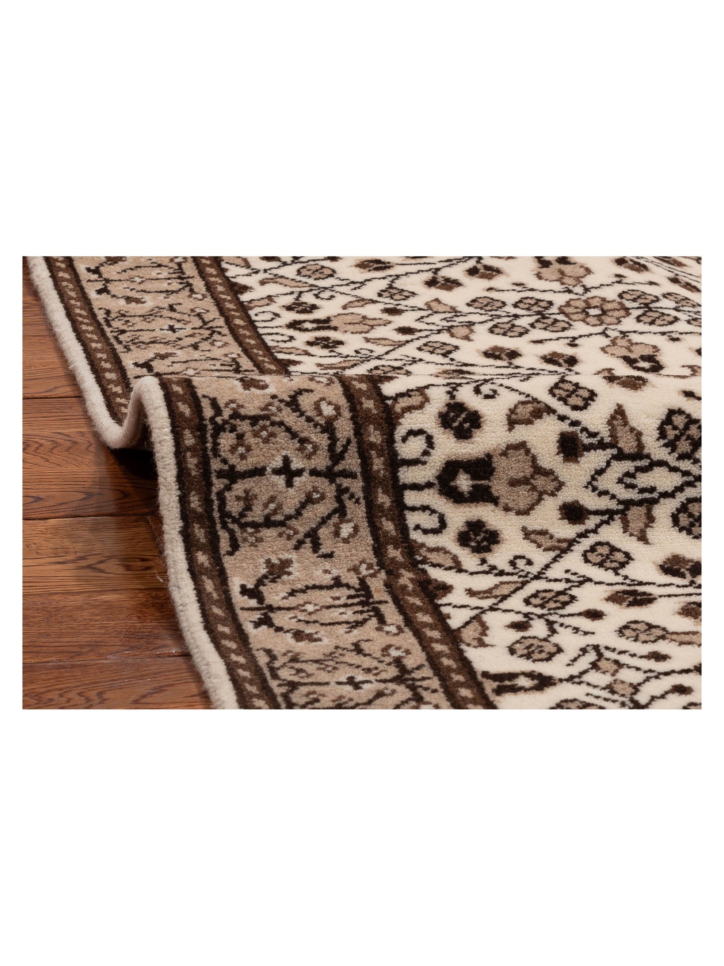 Kayseri 153229 Ivory Brown 2.9x8 Hand Knotted Rug