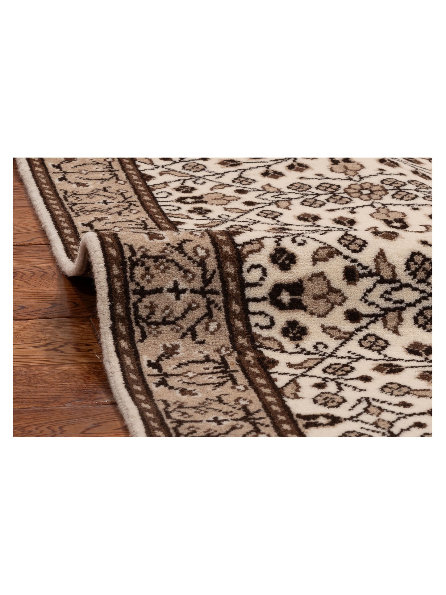 Kayseri 153238 Ivory Brown 2.9x8.2 Hand Knotted Rug