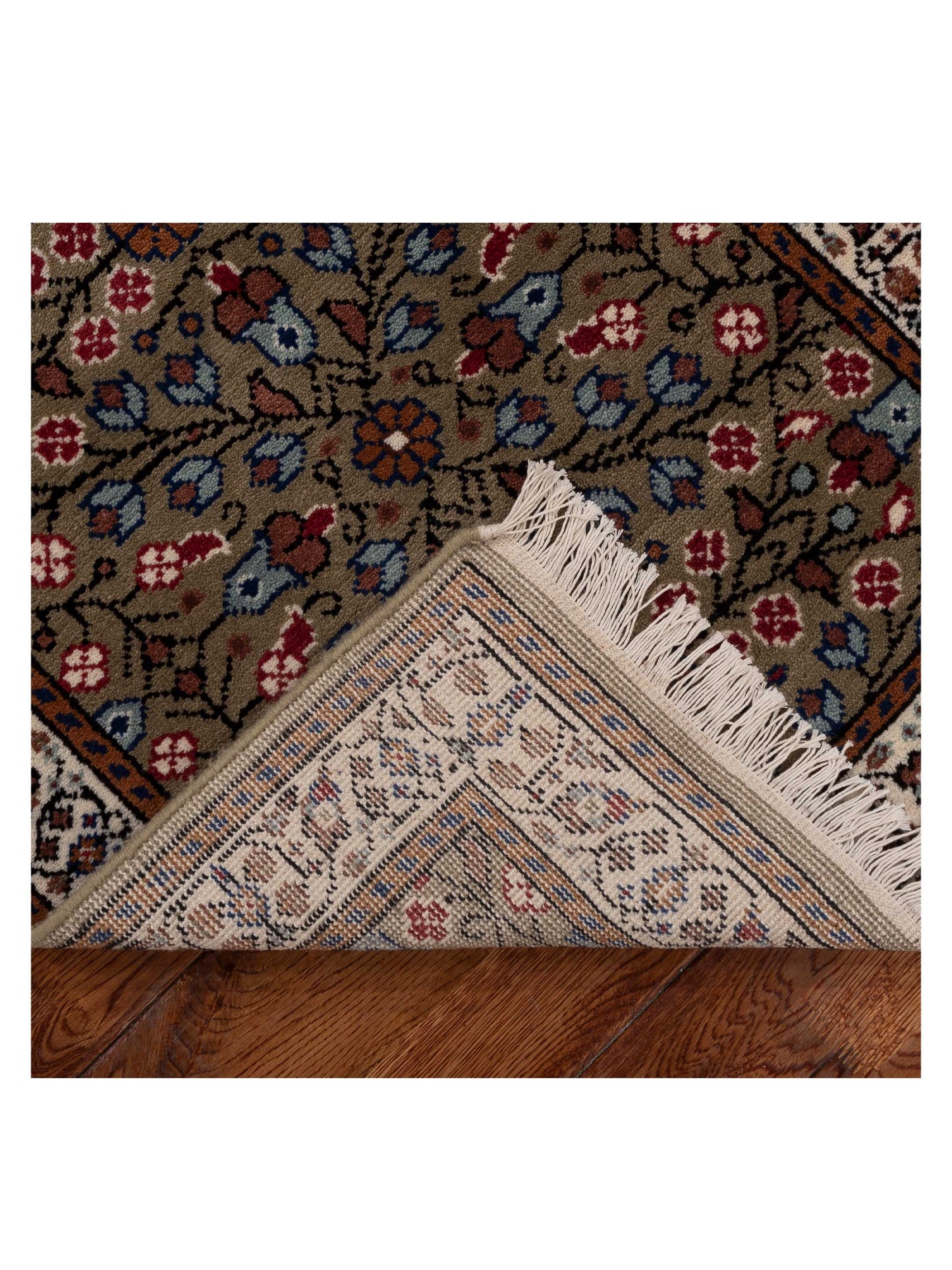 Kayseri 153272 Green Ivory 2.4x7 Hand Knotted Rug
