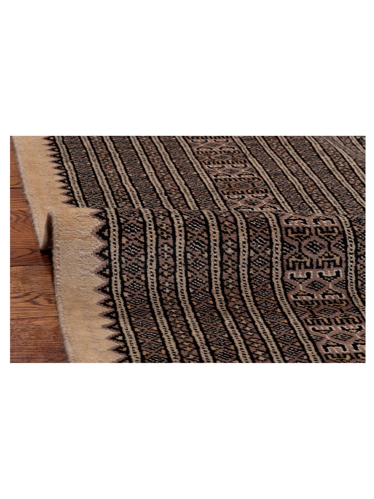Bokhara 153421 Beige Black 9.6x12.9 Hand Knotted Rug