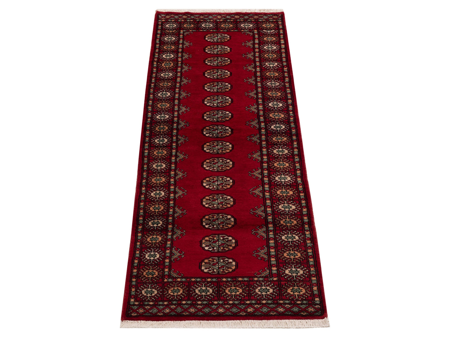 Bokhara 153443 Red Red 2.6x8.2 Hand Knotted Rug