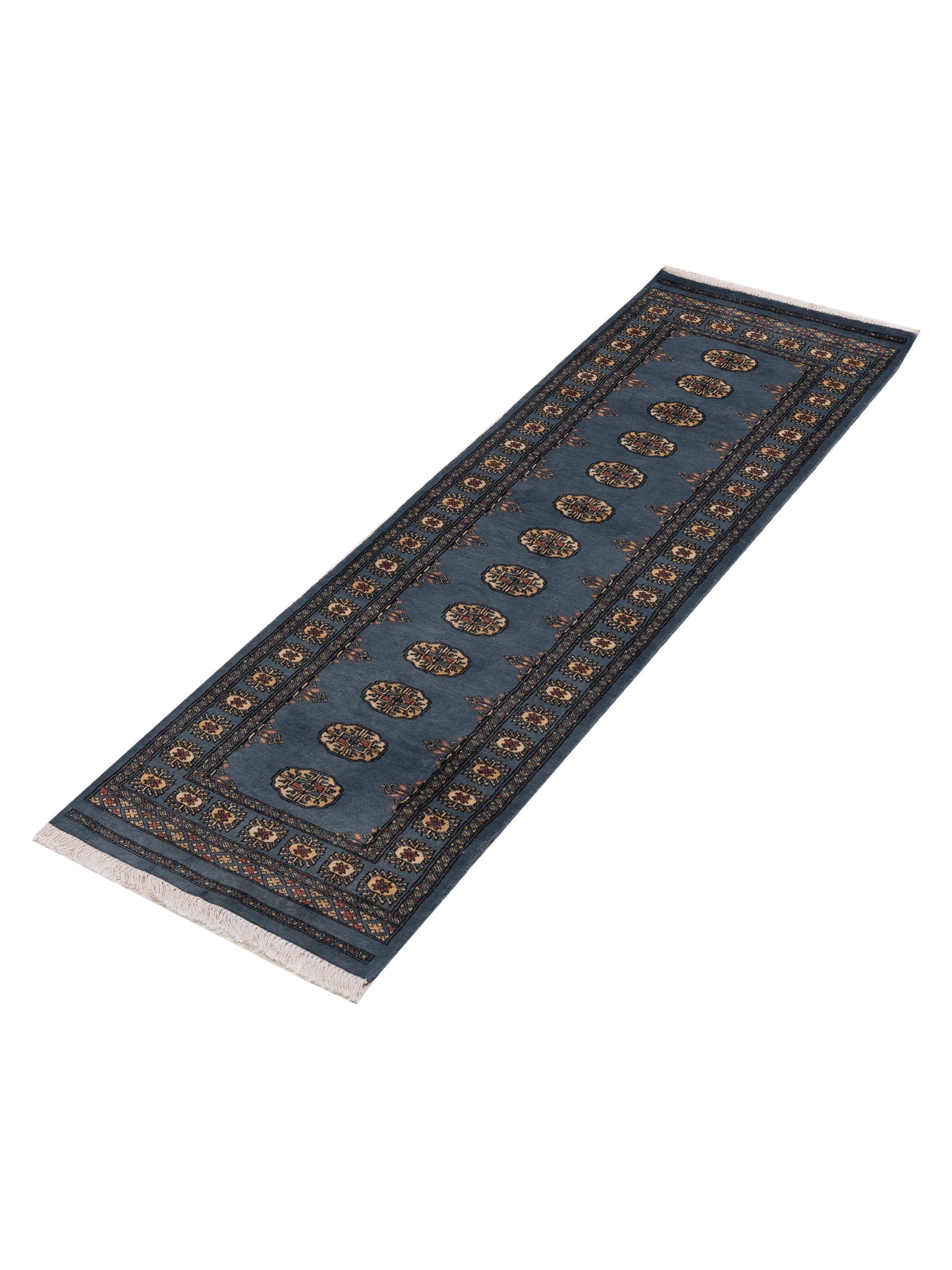 Bokhara 153451 Blue Blue 2.7x8.3 Hand Knotted Rug