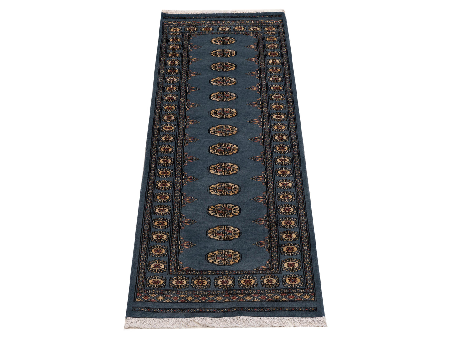 Bokhara 153451 Blue Blue 2.7x8.3 Hand Knotted Rug