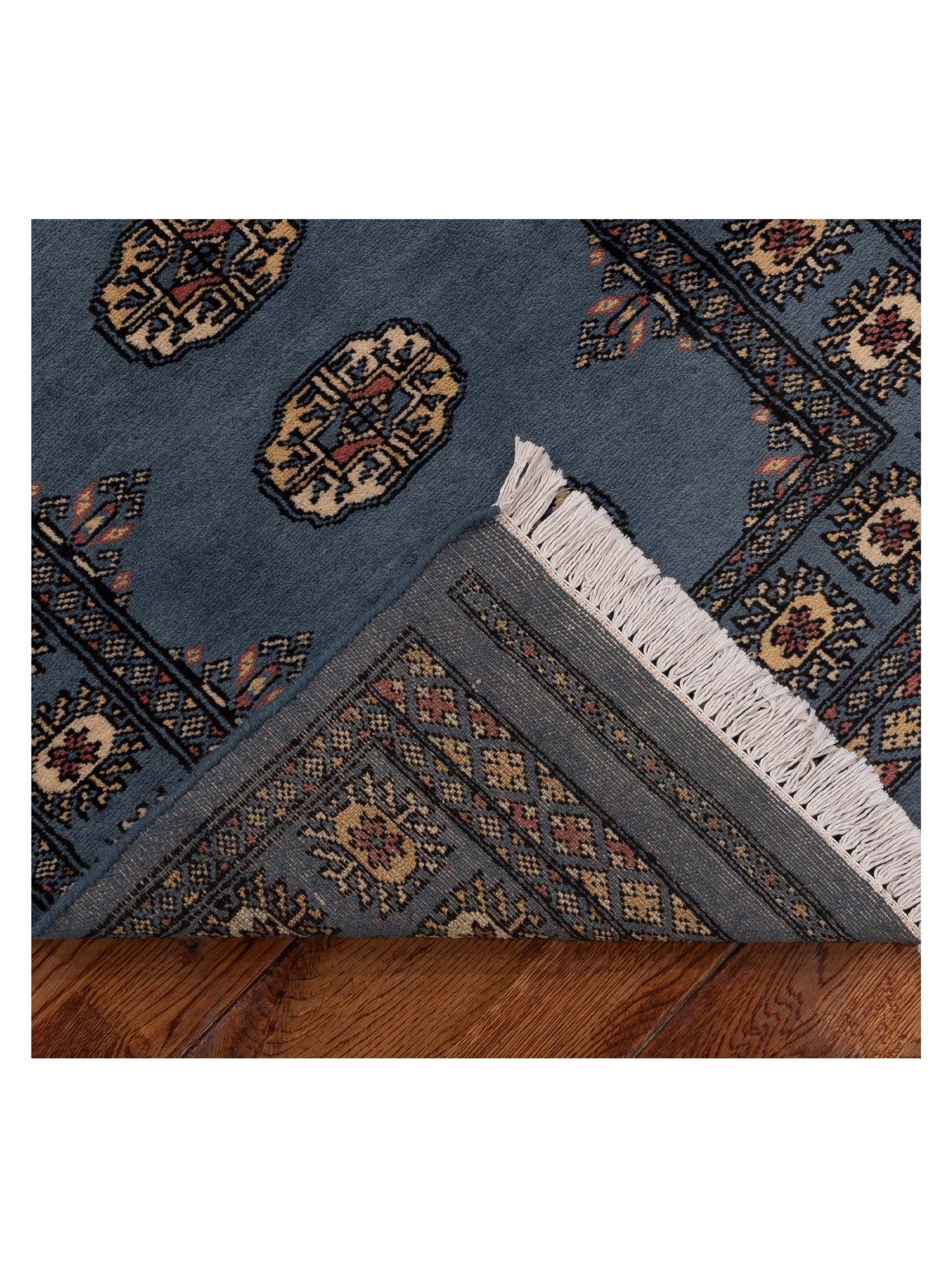 Bokhara 153451 Blue Blue 2.7x8.3 Hand Knotted Rug