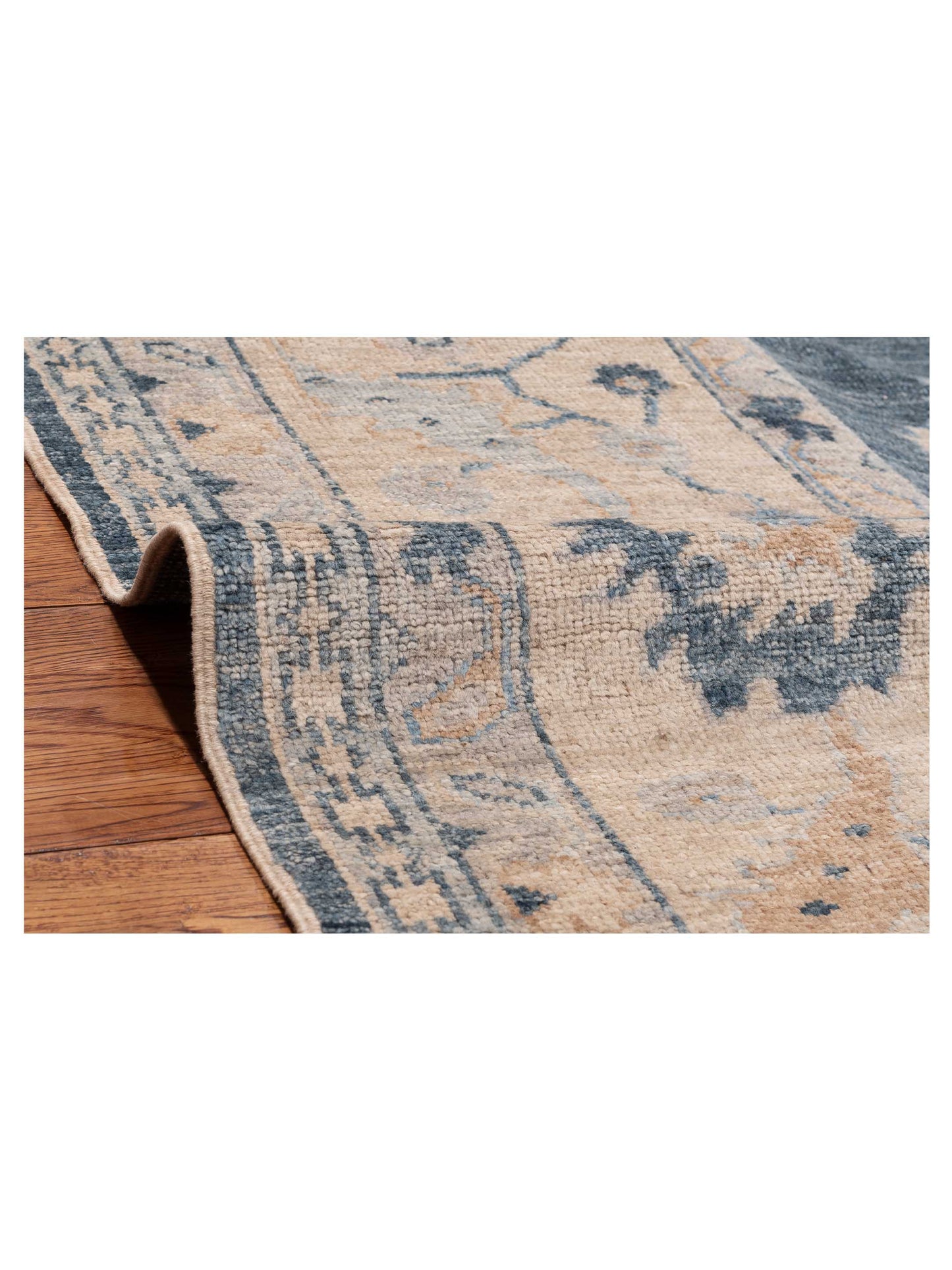 Angora Oushak 153494 Blue Ivory 10.1x13.6 Hand Knotted Rug