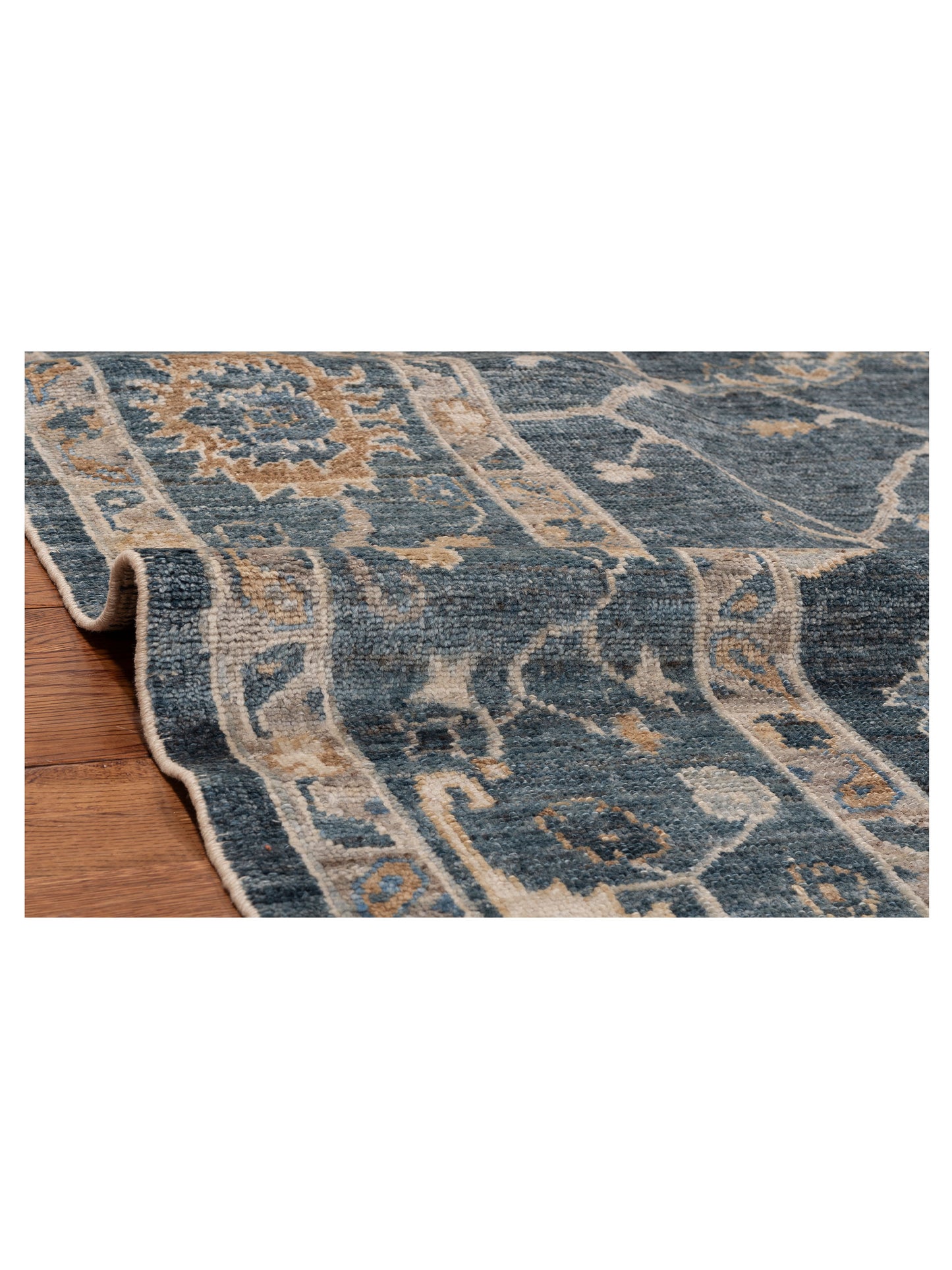 Angora Oushak 153495 Blue Blue 8.3X9.5 Hand Knotted Rug