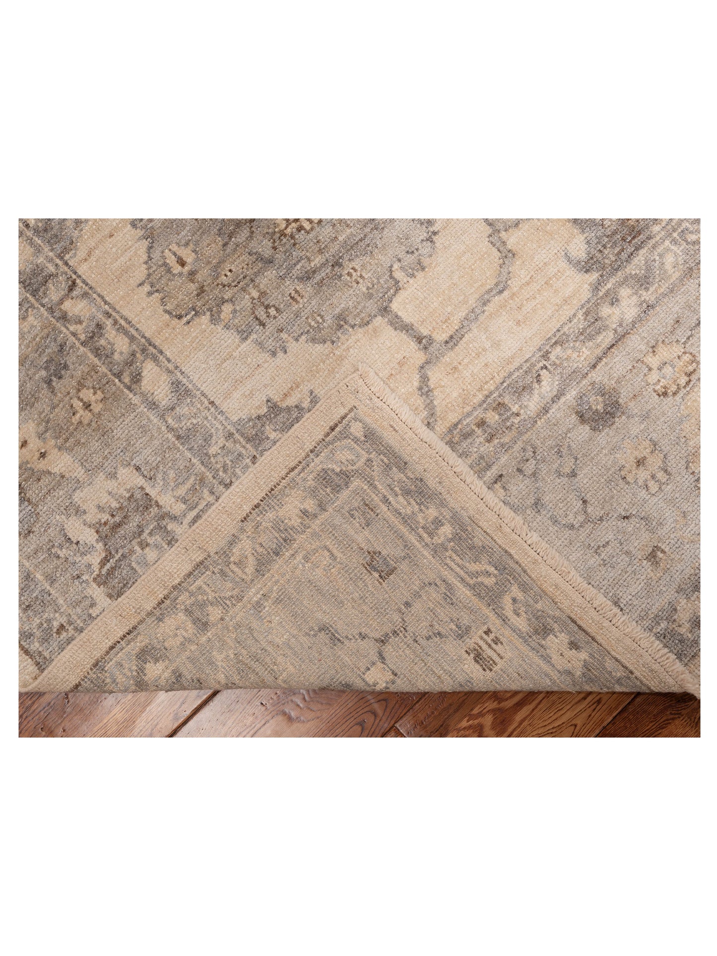 Angora Oushak 153500 Ivory Gray 8.3x10.6 Hand Knotted Rug