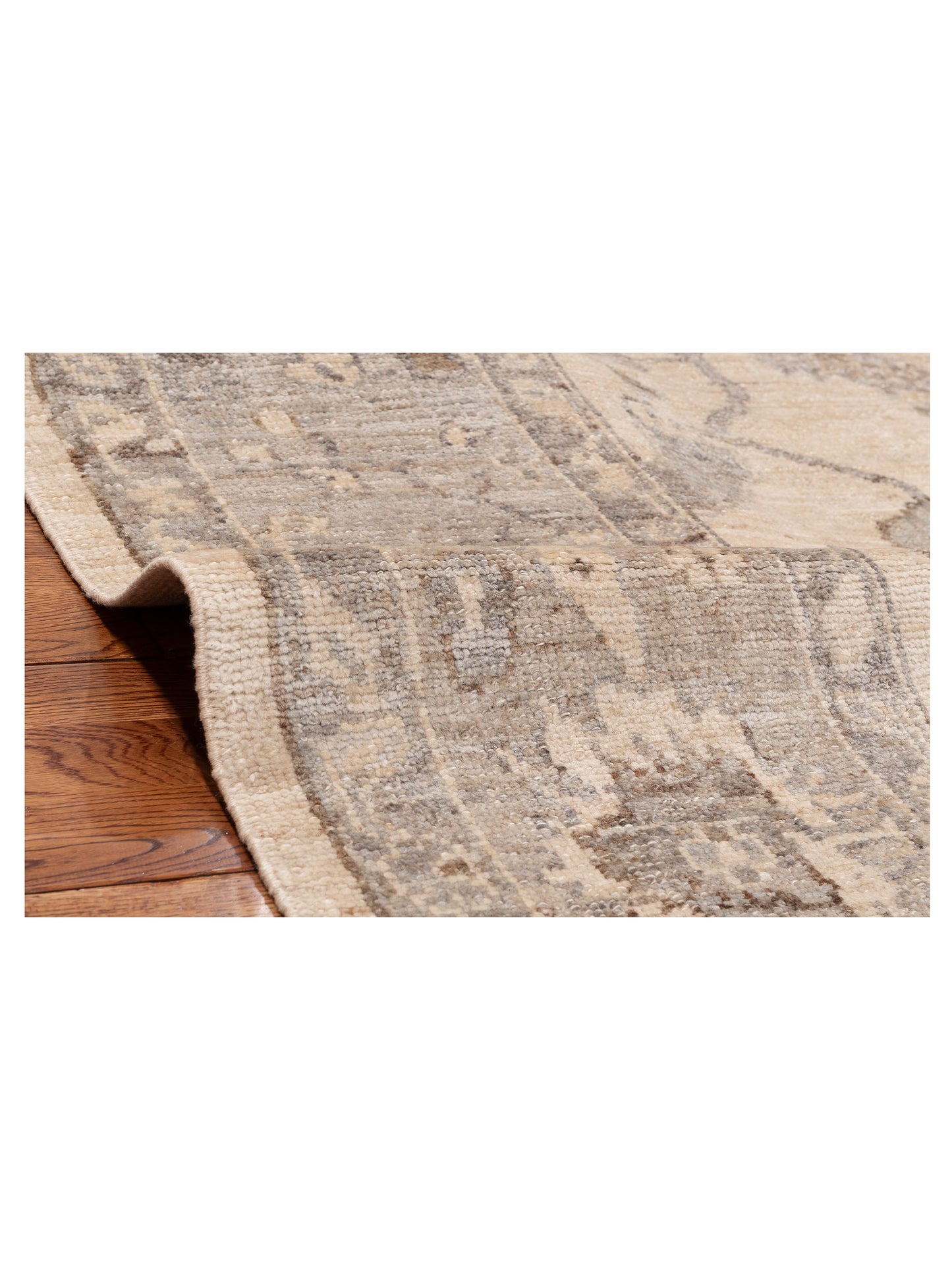 Angora Oushak 153500 Ivory Gray 8.3x10.6 Hand Knotted Rug