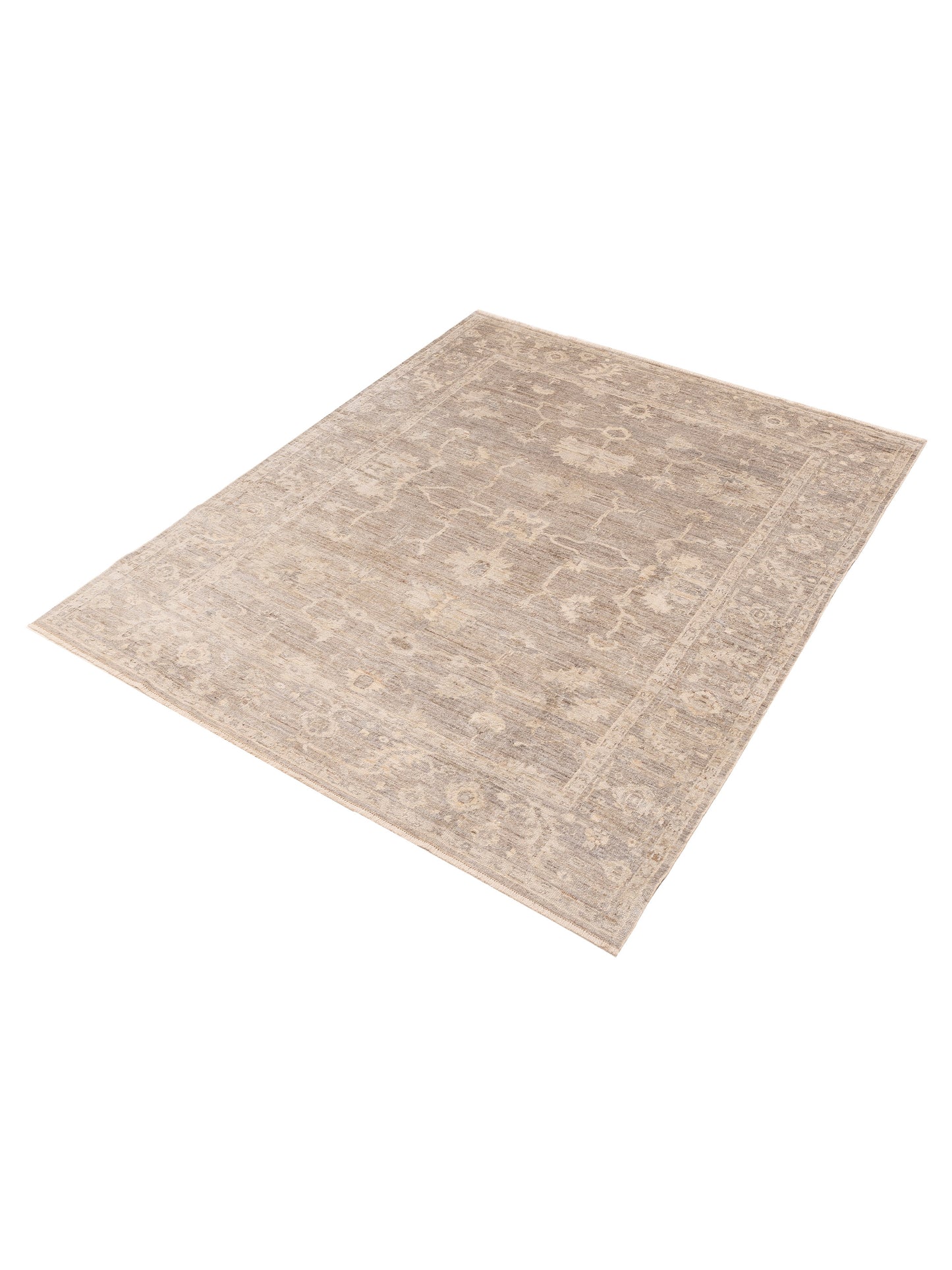 Angora Oushak 153502 Gray Gray 7.10x9.08 Hand Knotted Rug