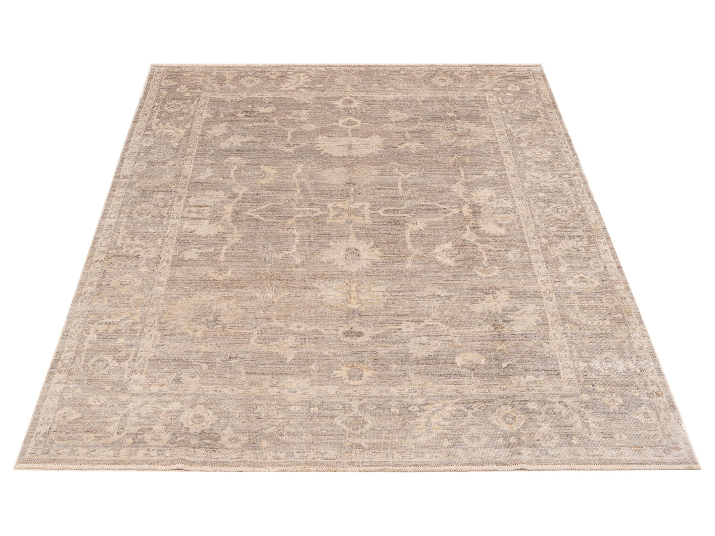 Angora Oushak 153502 Gray Gray 7.10x9.08 Hand Knotted Rug