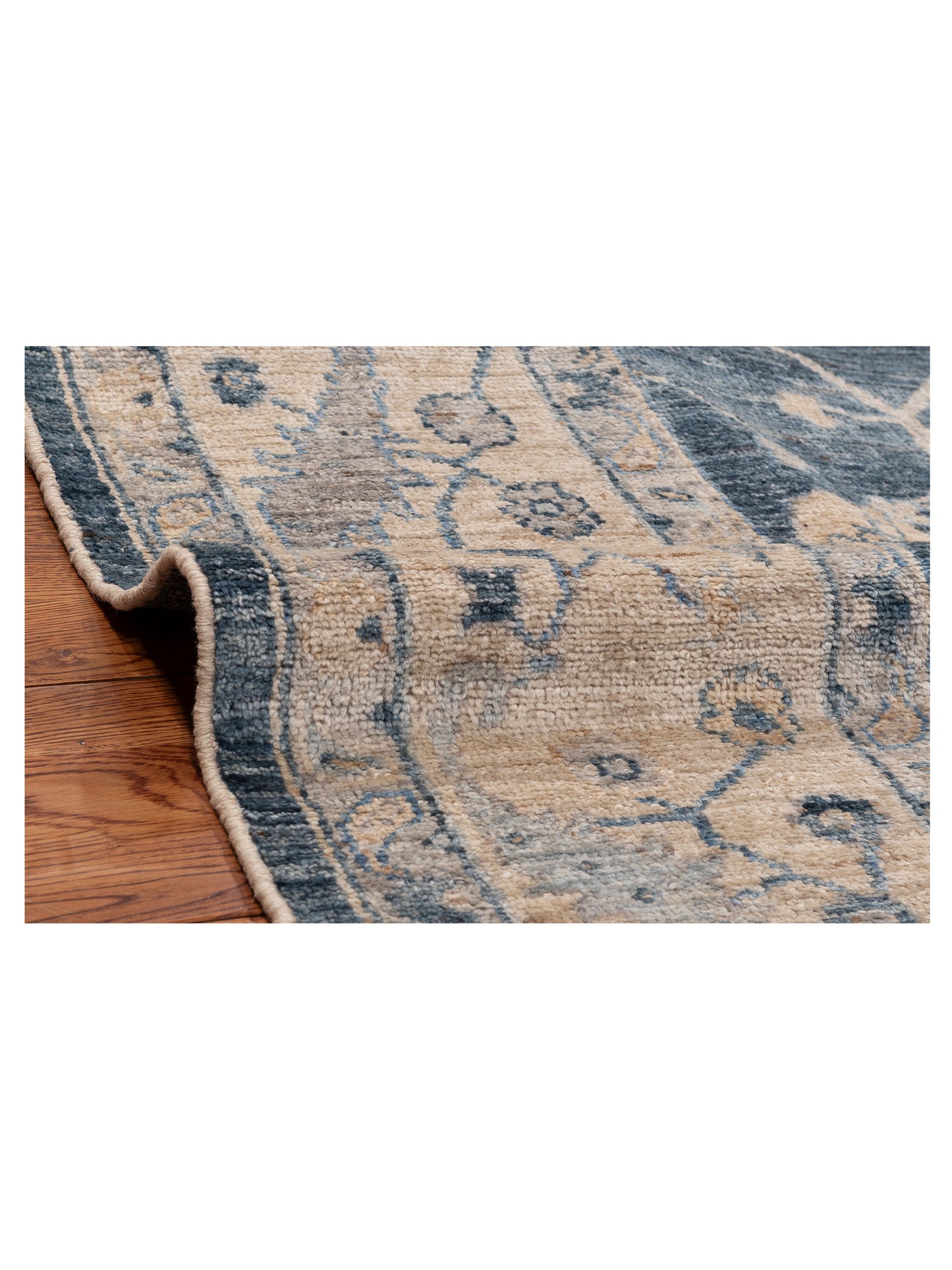 Angora Oushak 153505 Blue Ivory 8x8.9 Hand Knotted Rug