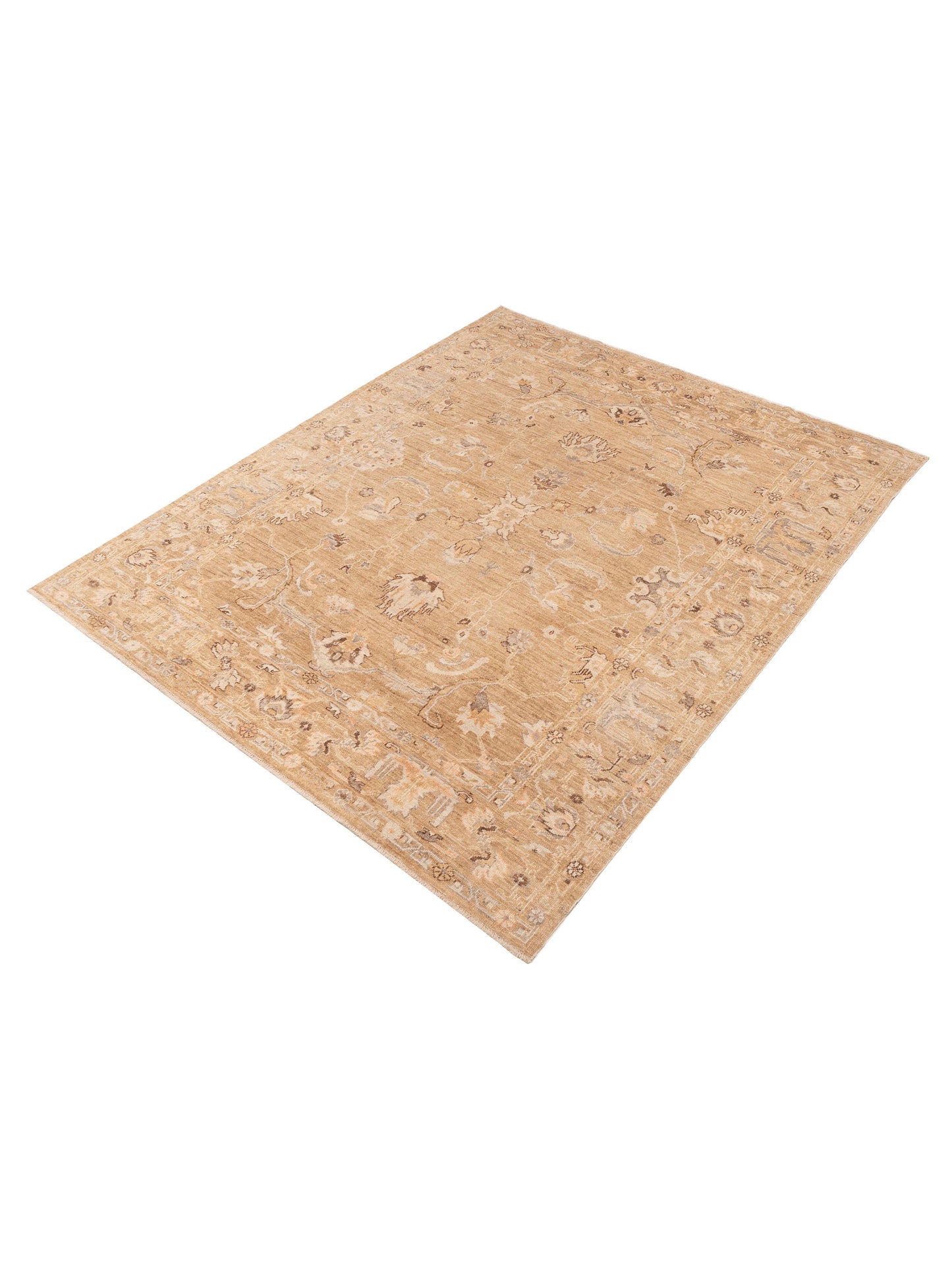 Angora Oushak 153513 Gold Gold 8.3x10.2 Hand Knotted Rug