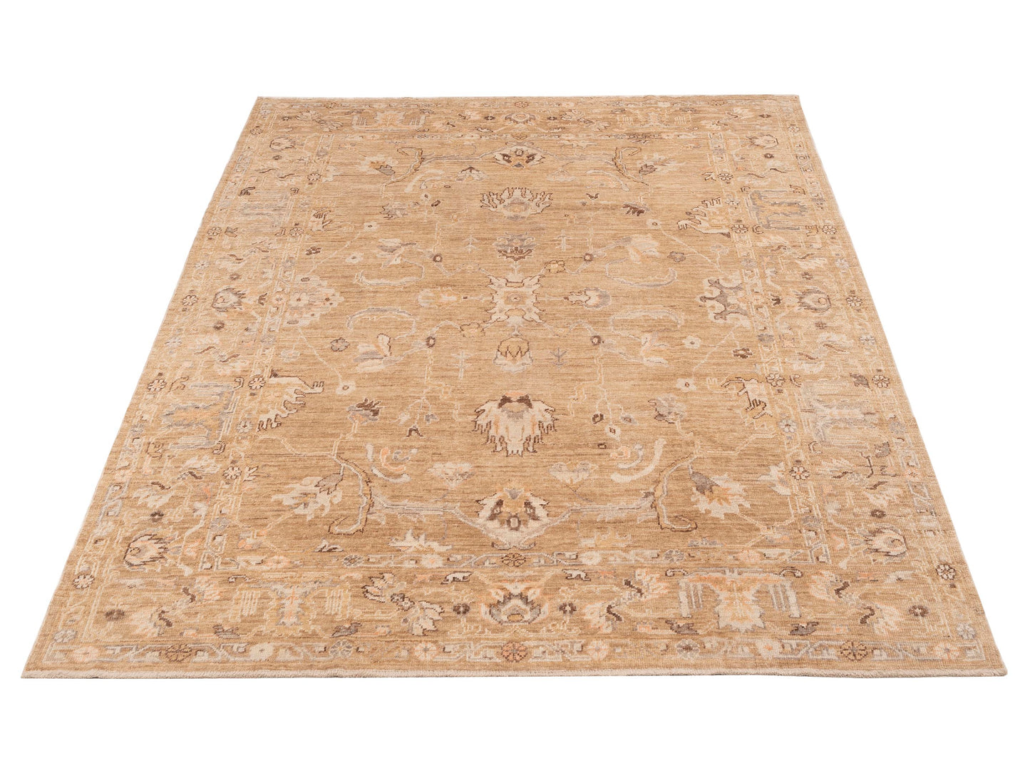 Angora Oushak 153513 Gold Gold 8.3x10.2 Hand Knotted Rug