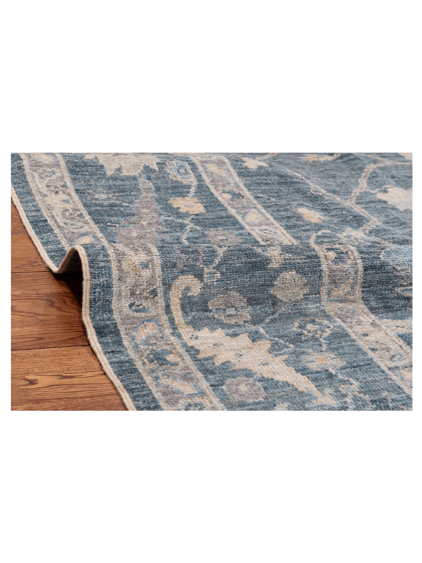 Angora Oushak 153514 Blue Blue 8.1x8.3 Hand Knotted Rug