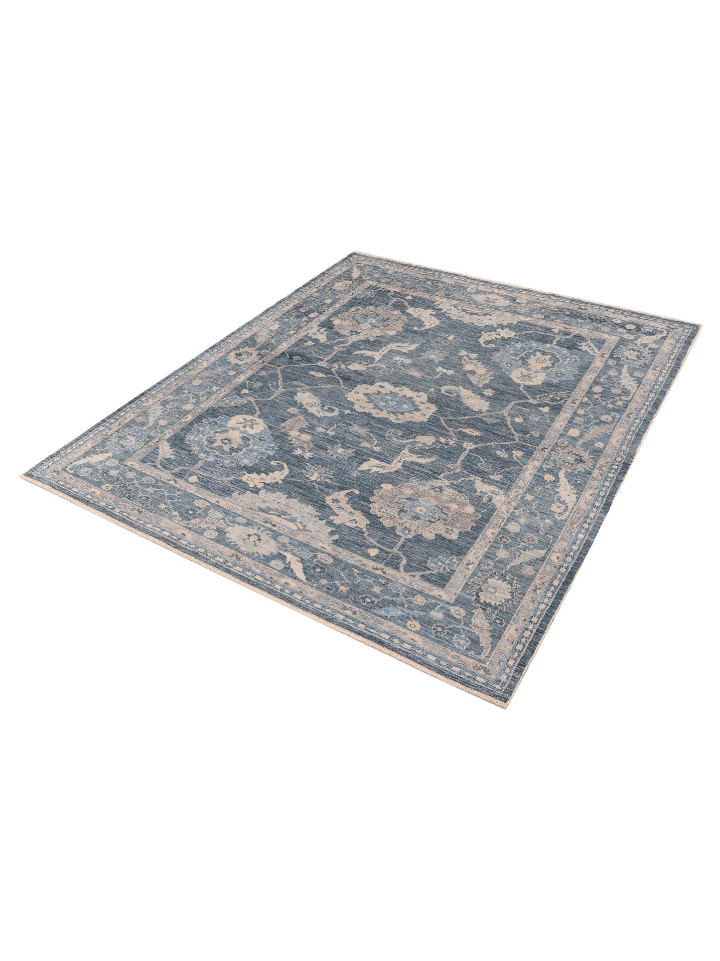 Angora Oushak 153516 Blue Blue 9x10.8 Hand Knotted Rug