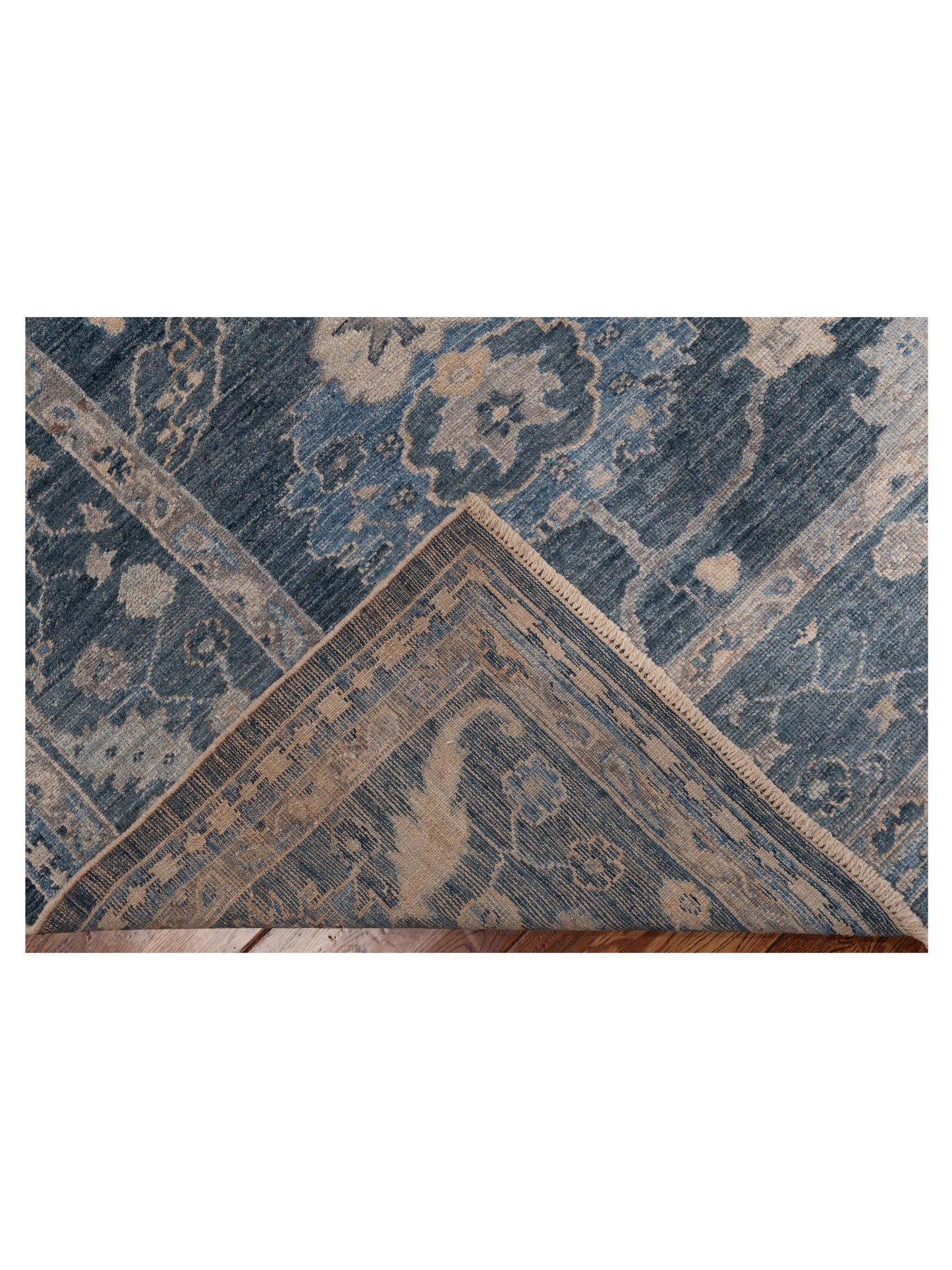 Angora Oushak 153519 Blue Blue 9.1x10.6 Hand Knotted Rug