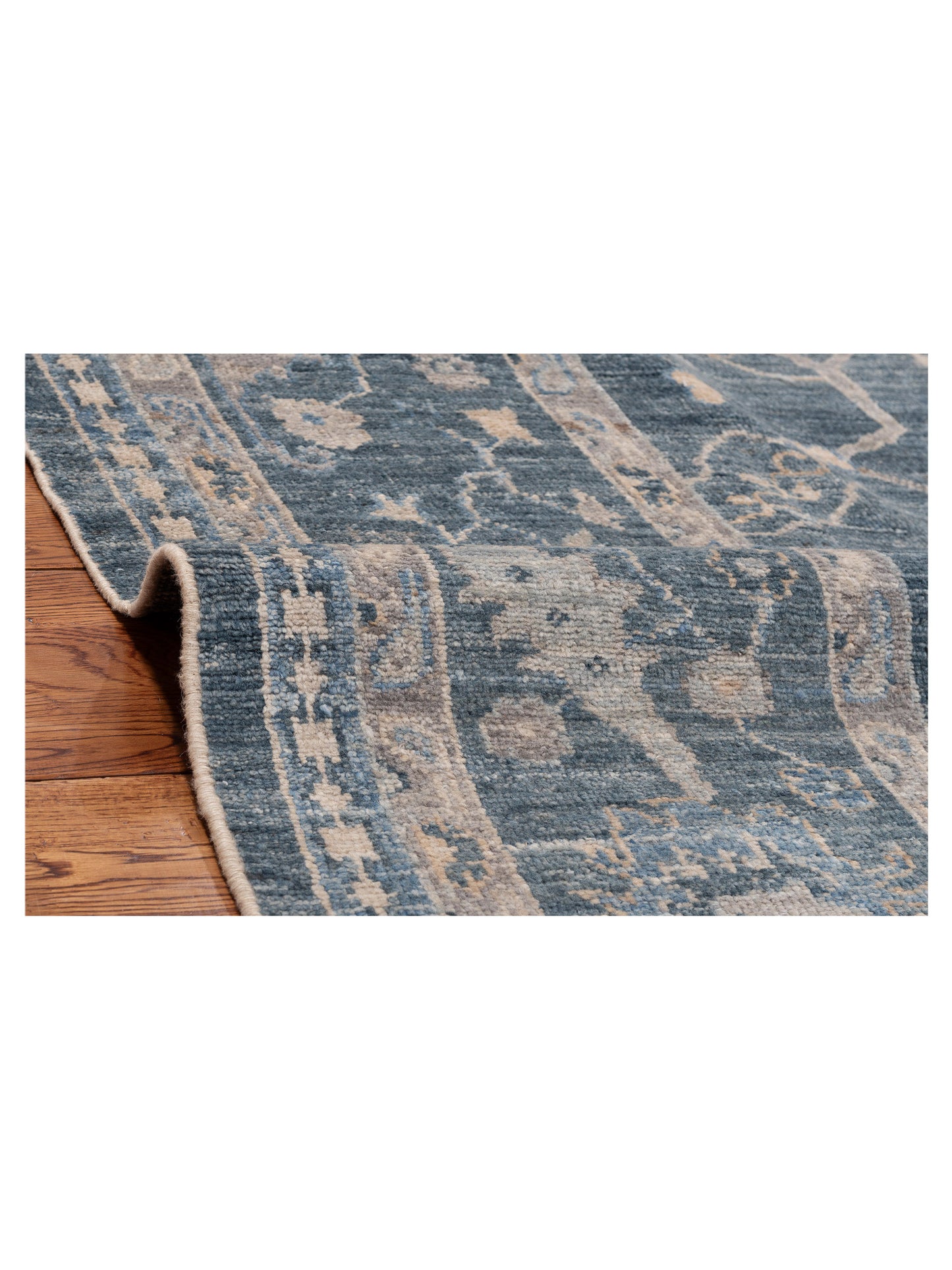 Angora Oushak 153519 Blue Blue 9.1x10.6 Hand Knotted Rug