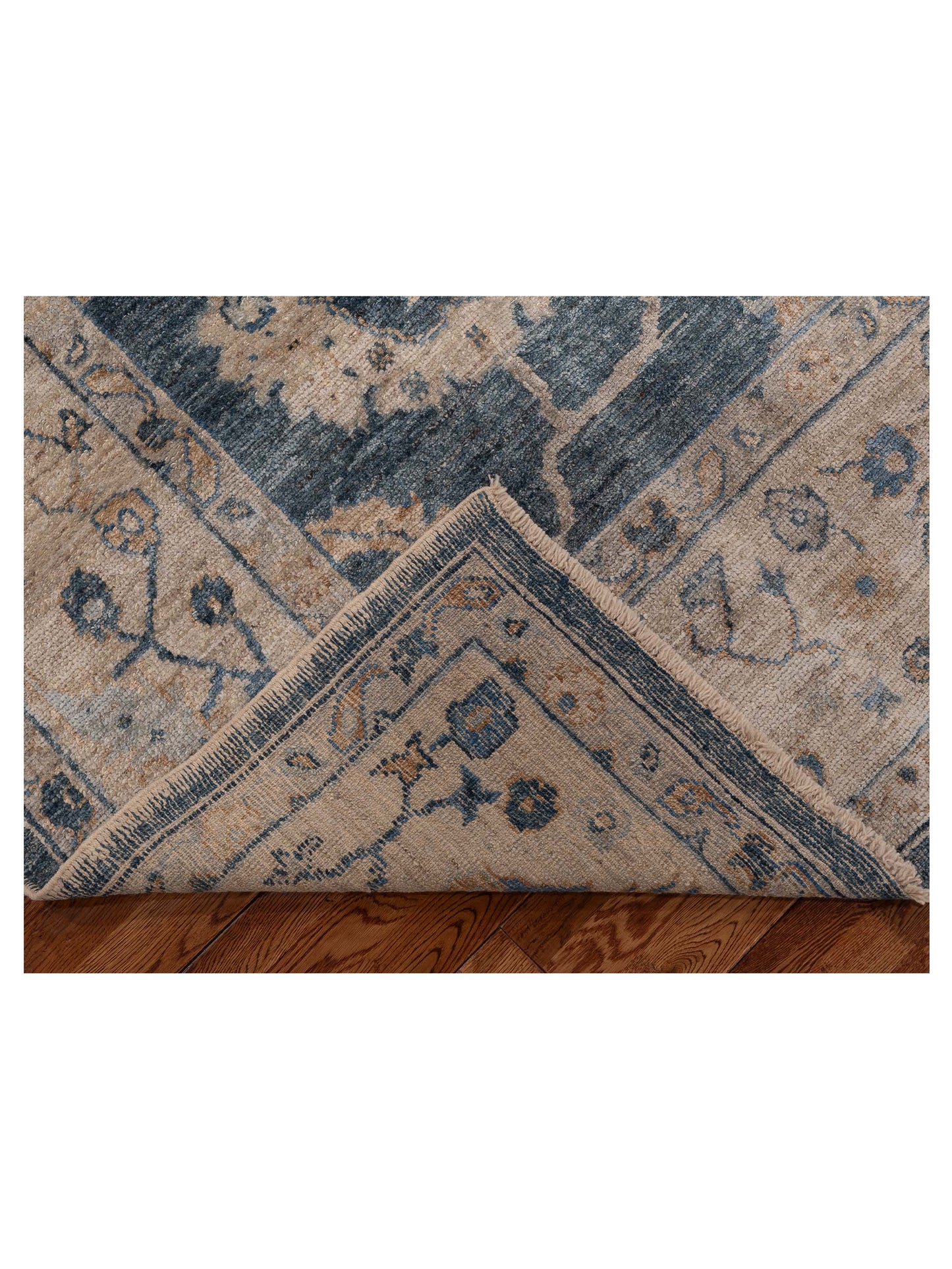 Angora Oushak 153528 Blue Ivory 8.3x9.11 Hand Knotted Rug