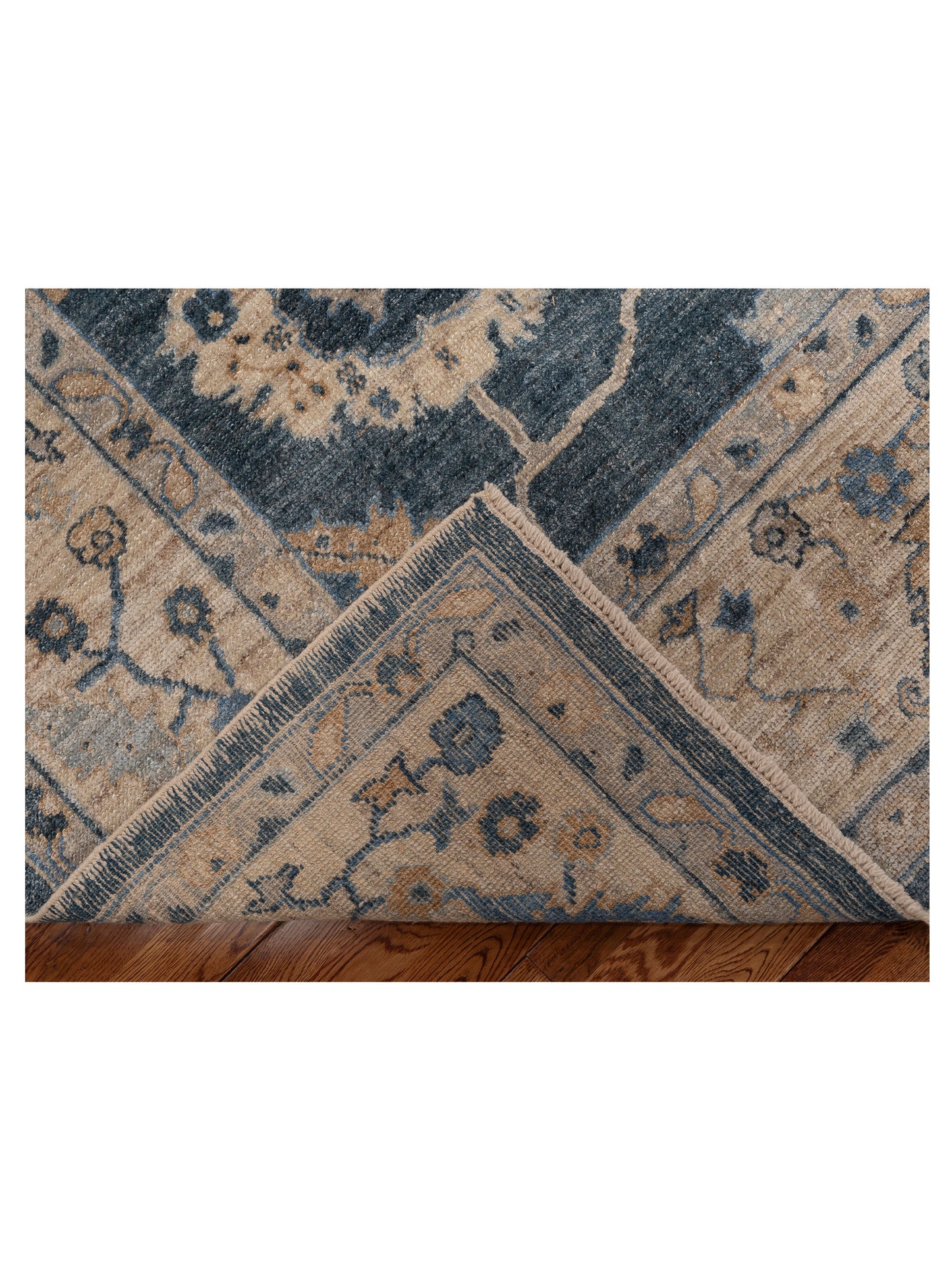 Angora Oushak 153529 Blue Ivory 8.3x10.6 Hand Knotted Rug